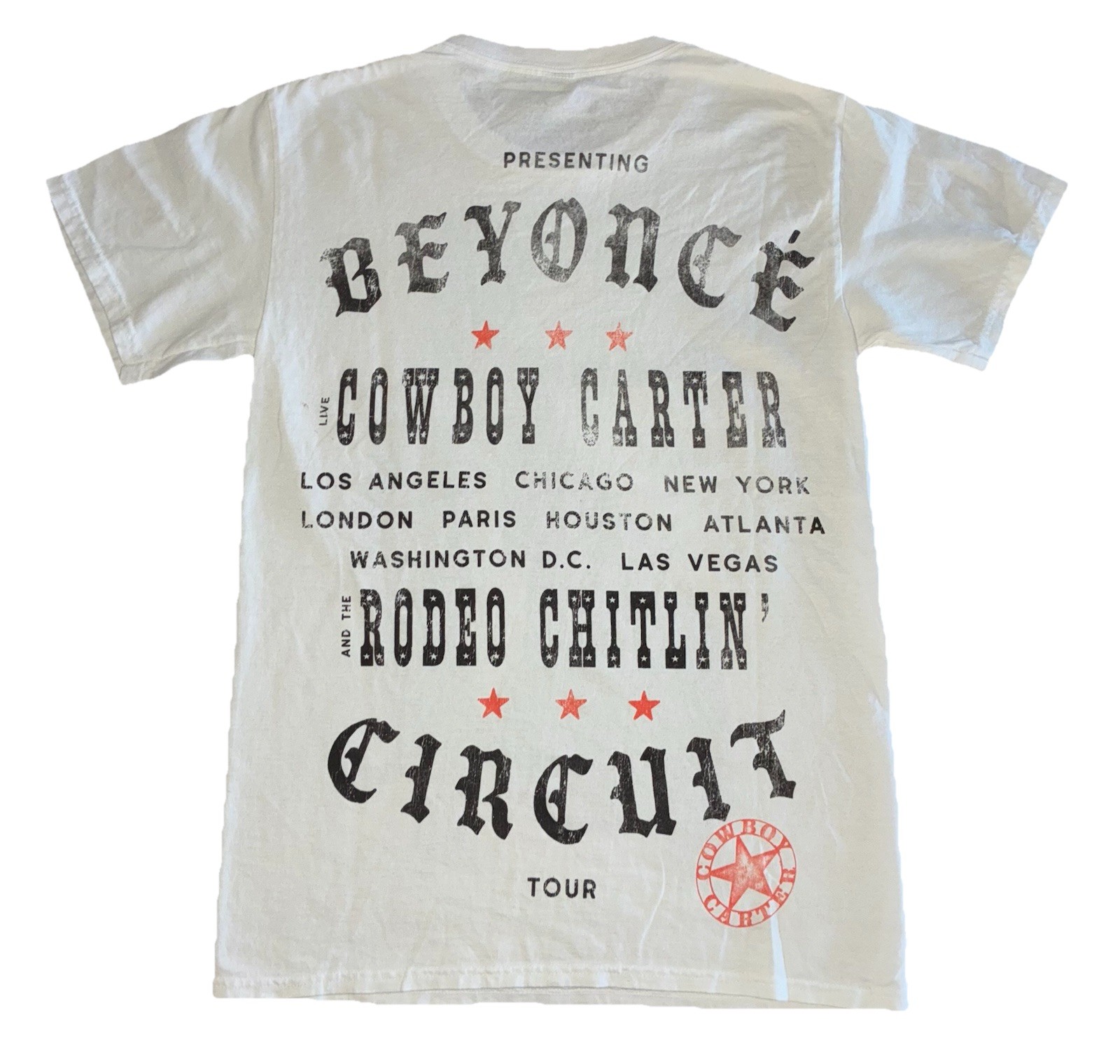 Beyonce Most Wanted Tee S White Cowboy Carter Tour 2025 Merch NEW *spot