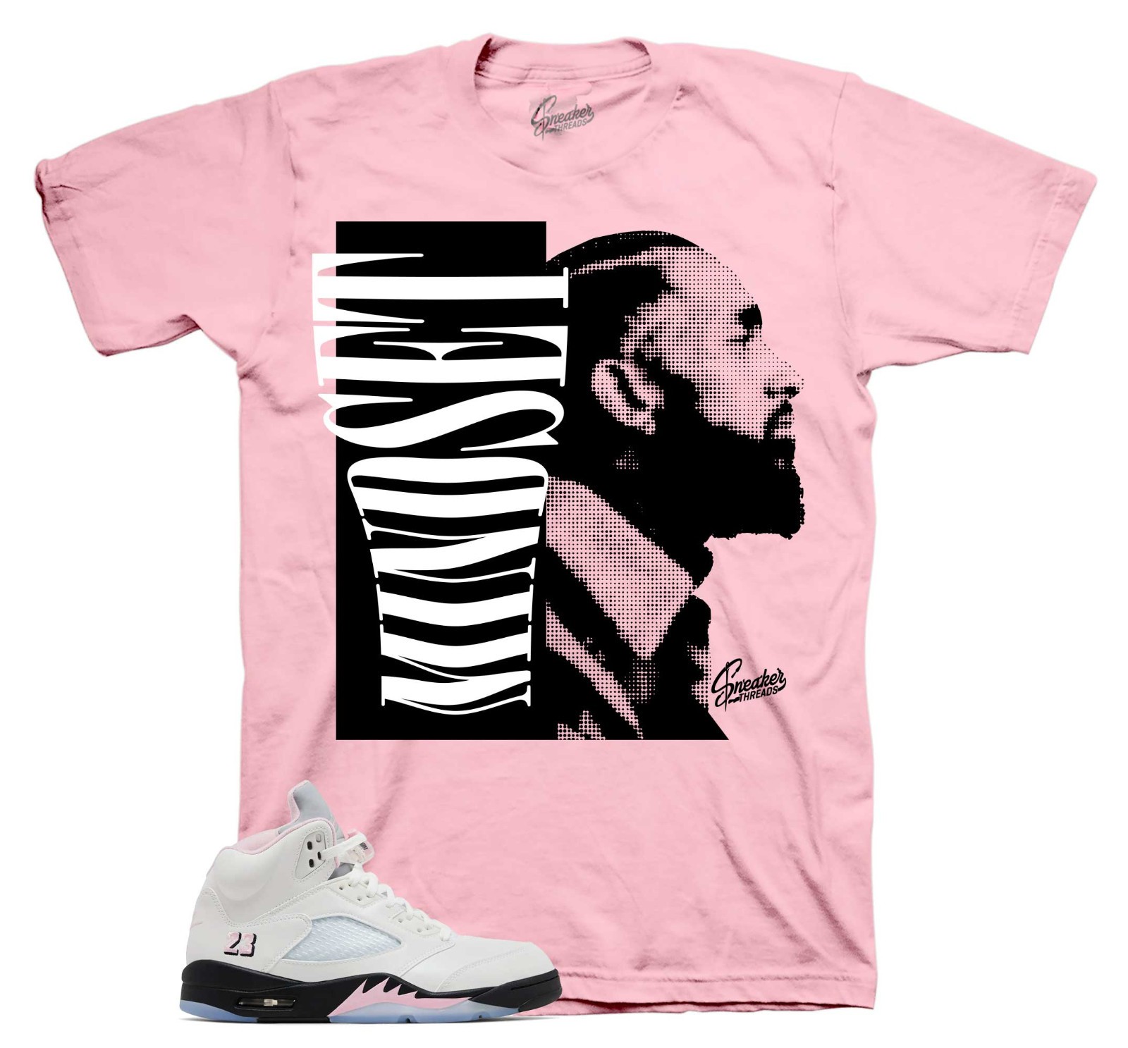 WHITE Shirt To Match Retro 5 Soft Pink AJ5 – Mindset Sneaker Tees