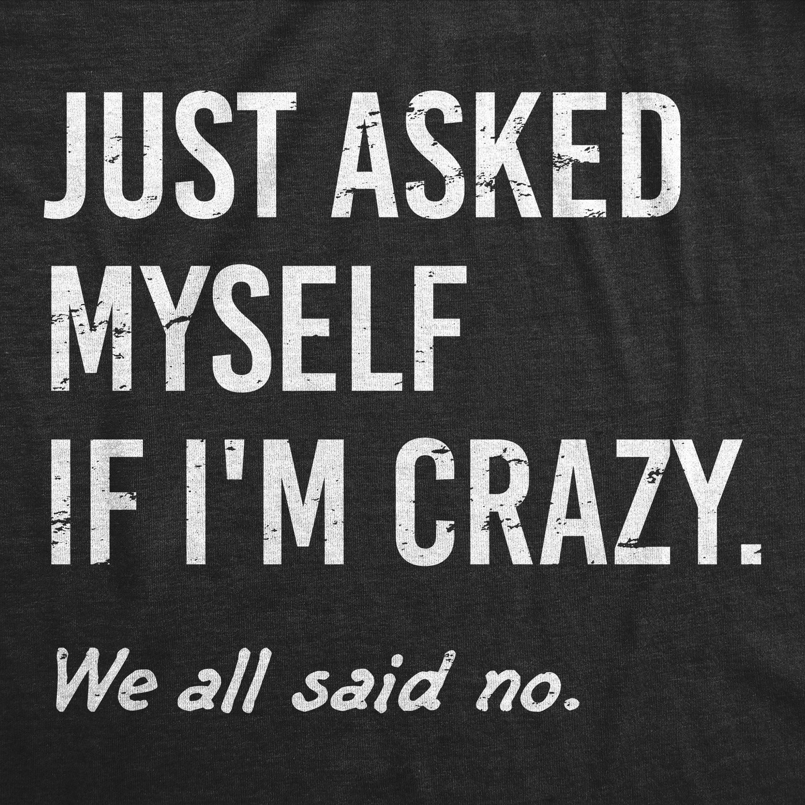 Mens Funny T Shirts Just Asked Myself If Im Crazy Sarcastic Graphic Novelty Tee