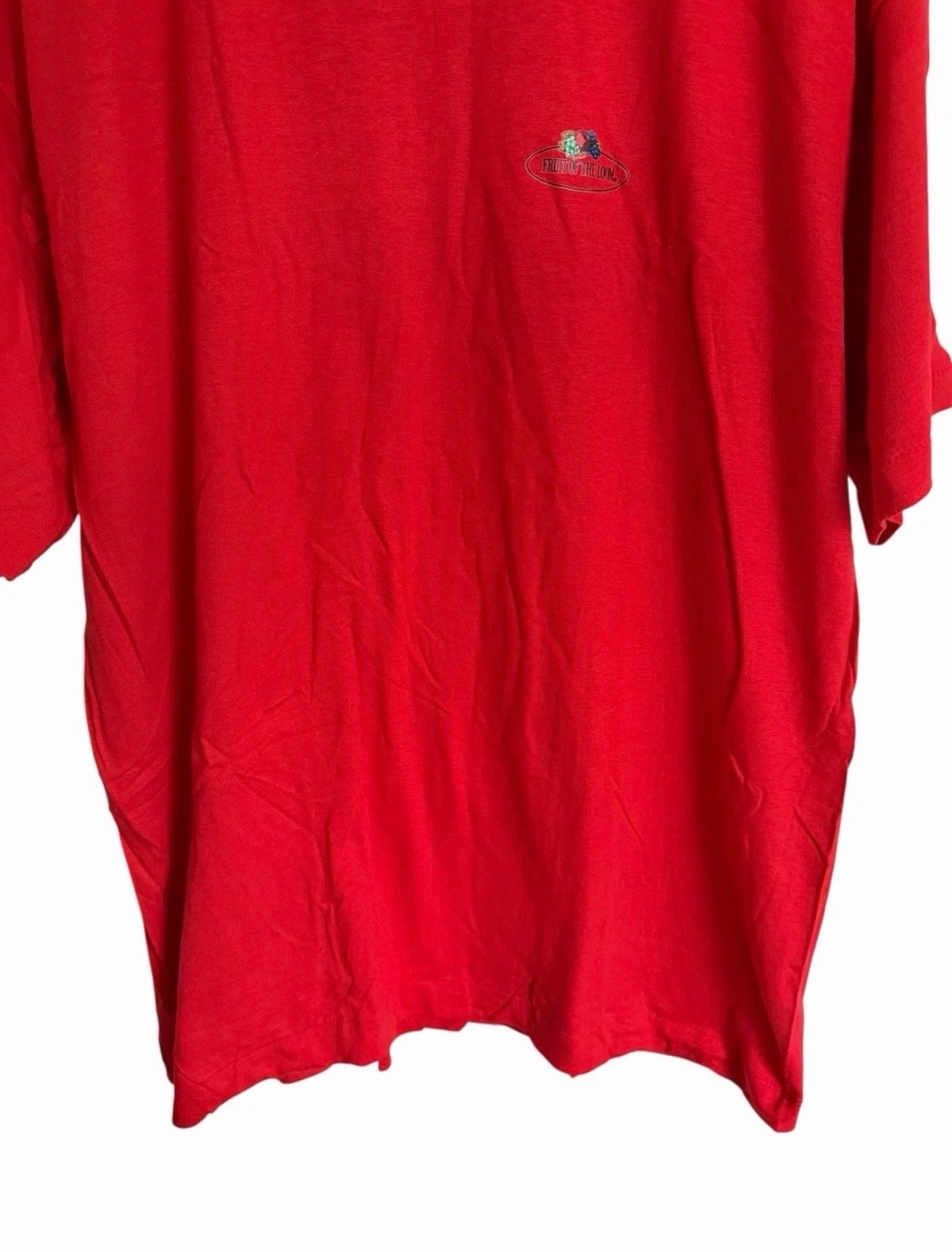 Vintage Fruit Of The Loom Single Stitch T Shirt Logo Front New Size M Red USA
