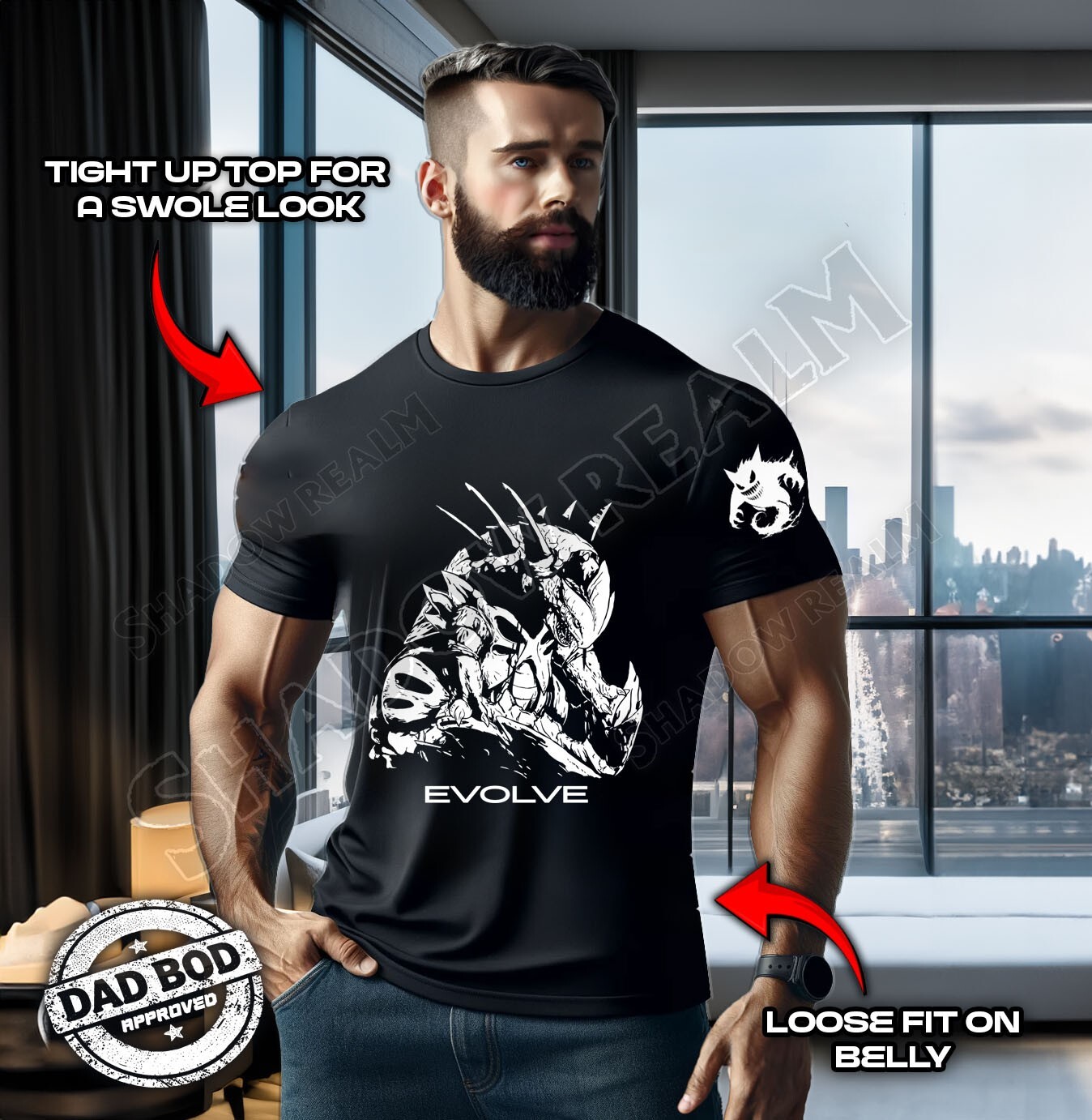 Evolve Tyranitar Shirt | Pokémon-Inspired Dark Rock-Type Tee | S-4XL