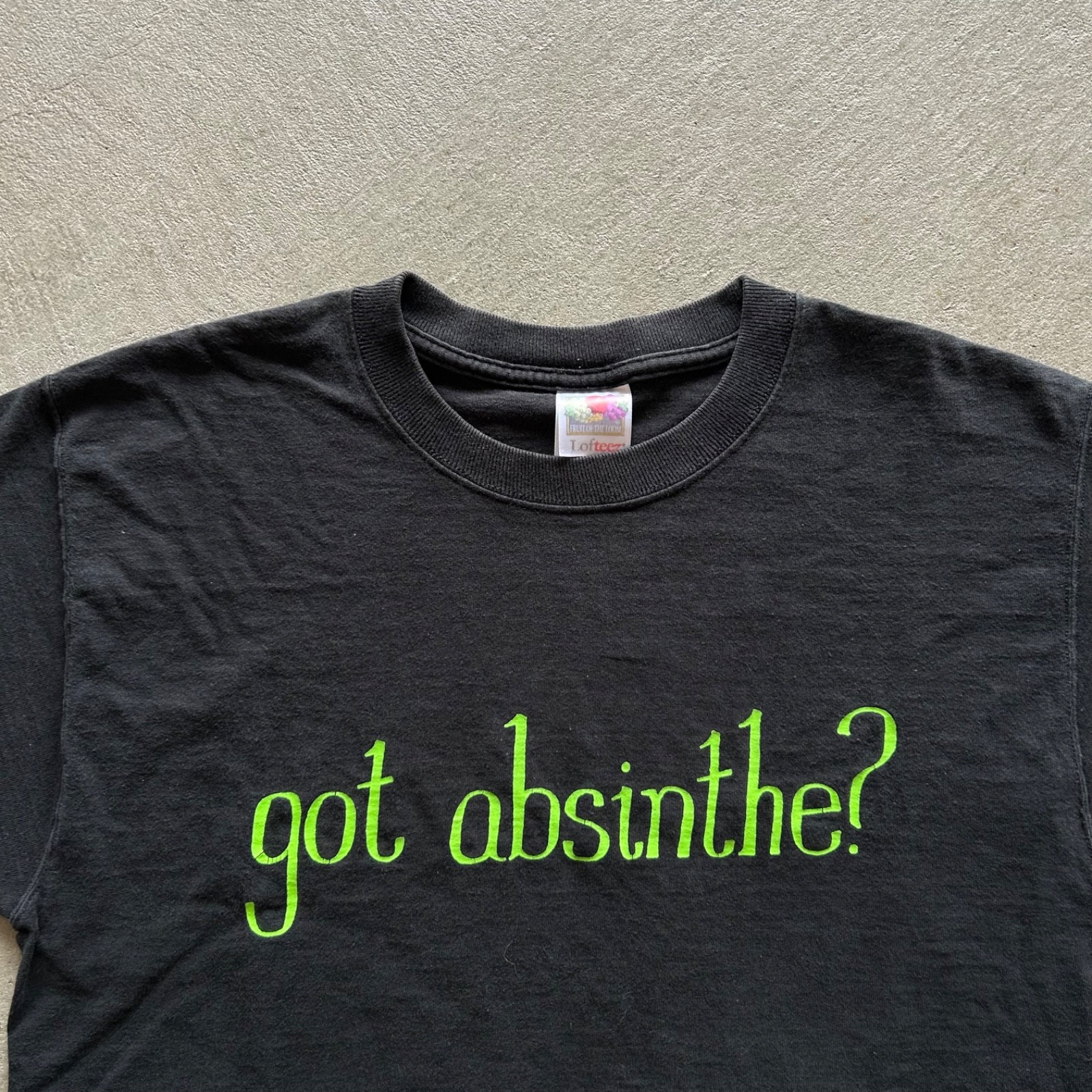 Vintage 90s Got Absinthe Shirt Size Medium Black Alcohol Liquor Humor Funny