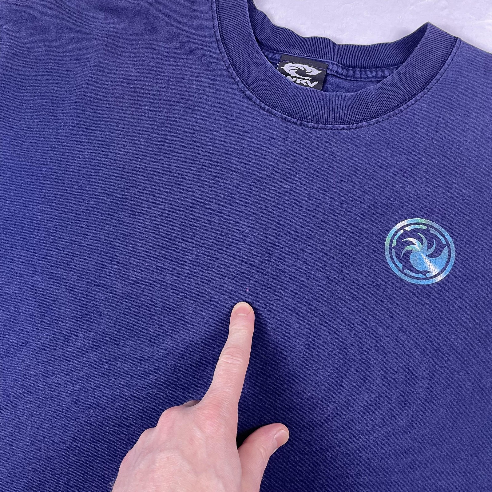 Vtg Y2K WRV Surf Tee XL Wave Riding Vehicles Dolphin Logo Beach Skate Board USA