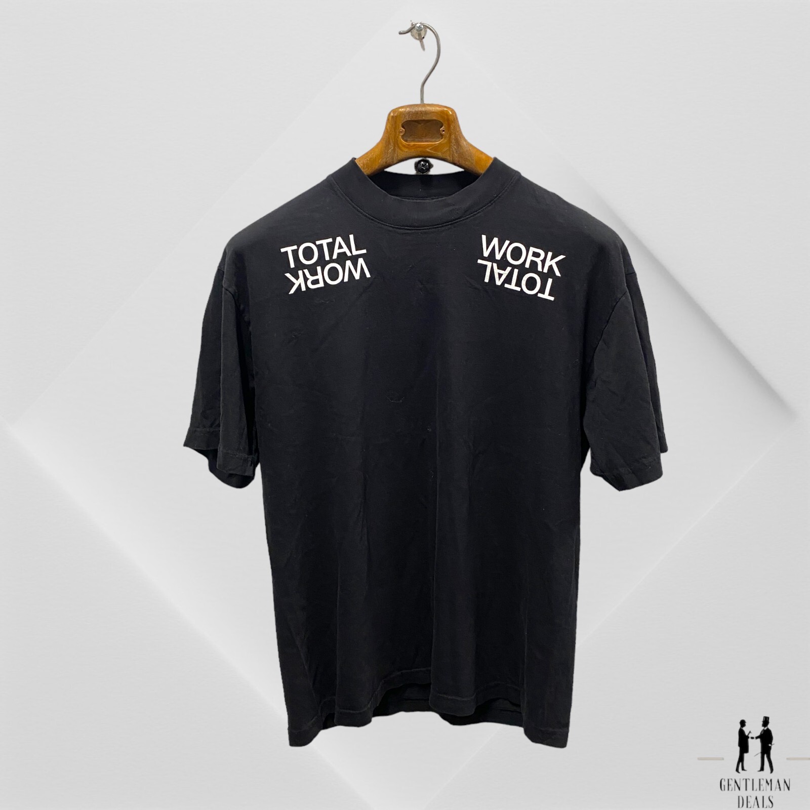 Total Work Standard Issue T shirt Size 1 S-M Mock Neck Black Tshirt Thick Cotton
