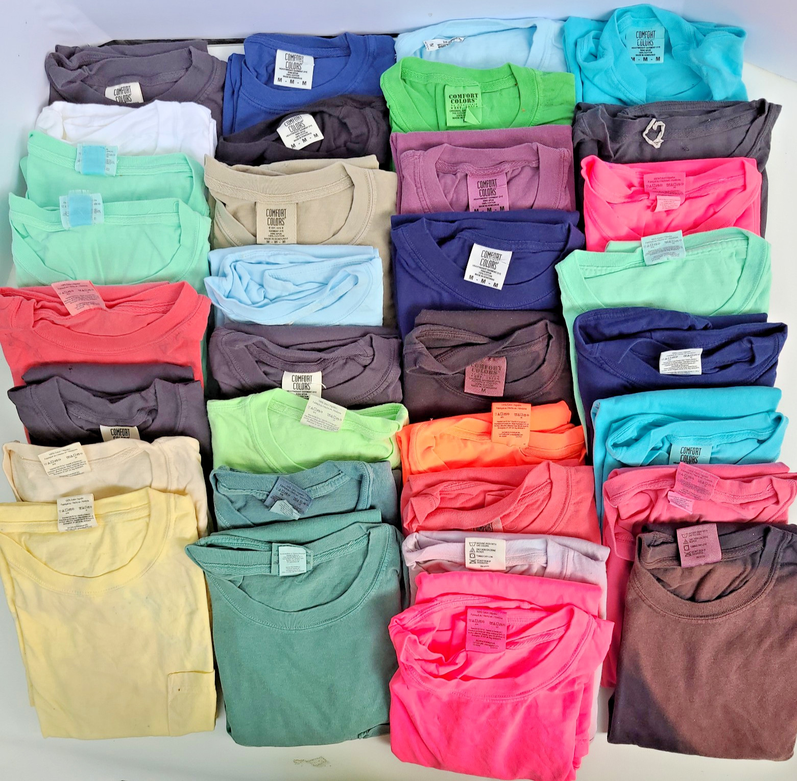 33 Mens M, T Shirts Tees – Various Colors – Ring Spun, Garment Dyed, w/ Flaws