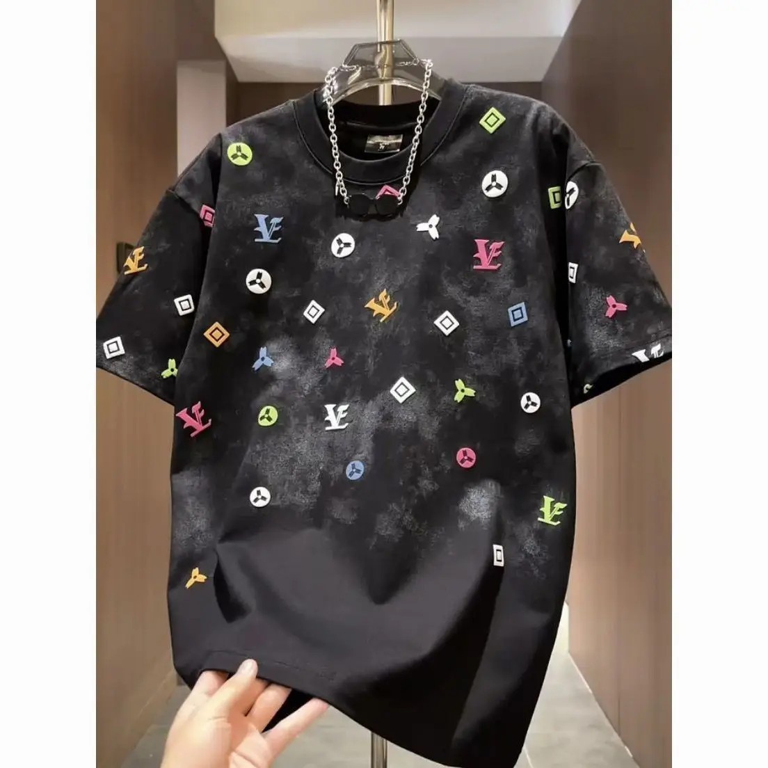 Men’s Trendy Tie-Dye Short Sleeve T-Shirt Summer Casual Slim Fit Crew Neck Top