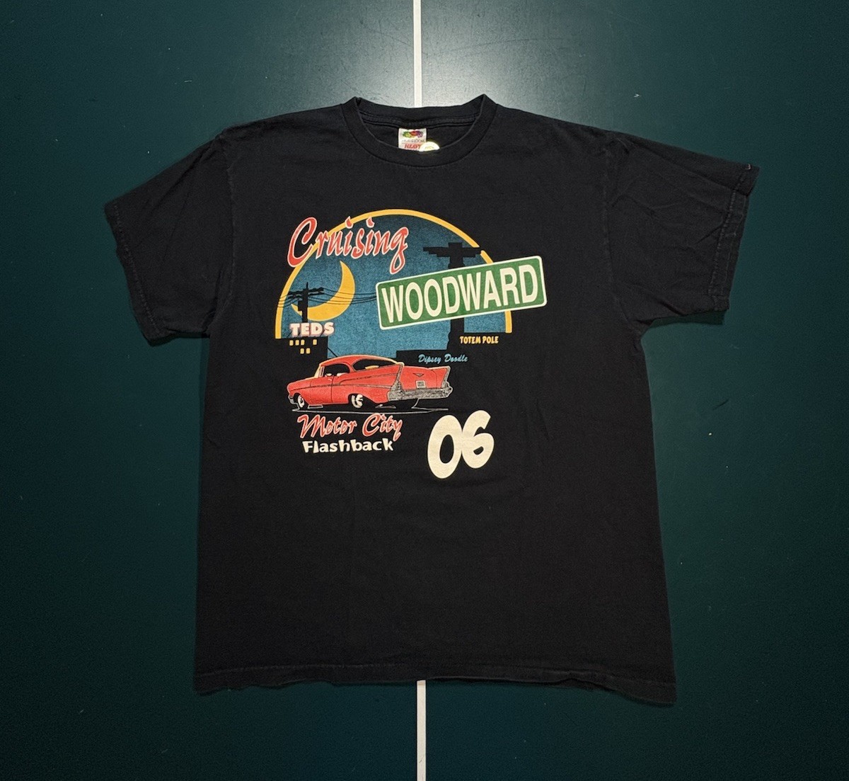 Vintage Woodward Dream Cruise Motor City Flashback Graphic T Shirt Large 2006
