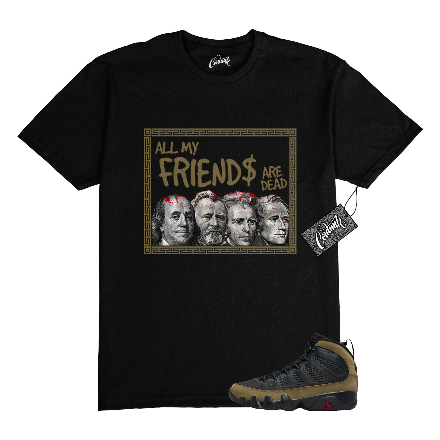 9 Olive 2024 True Red Black Light Military T Shirt to Match FRIENDS Jordan