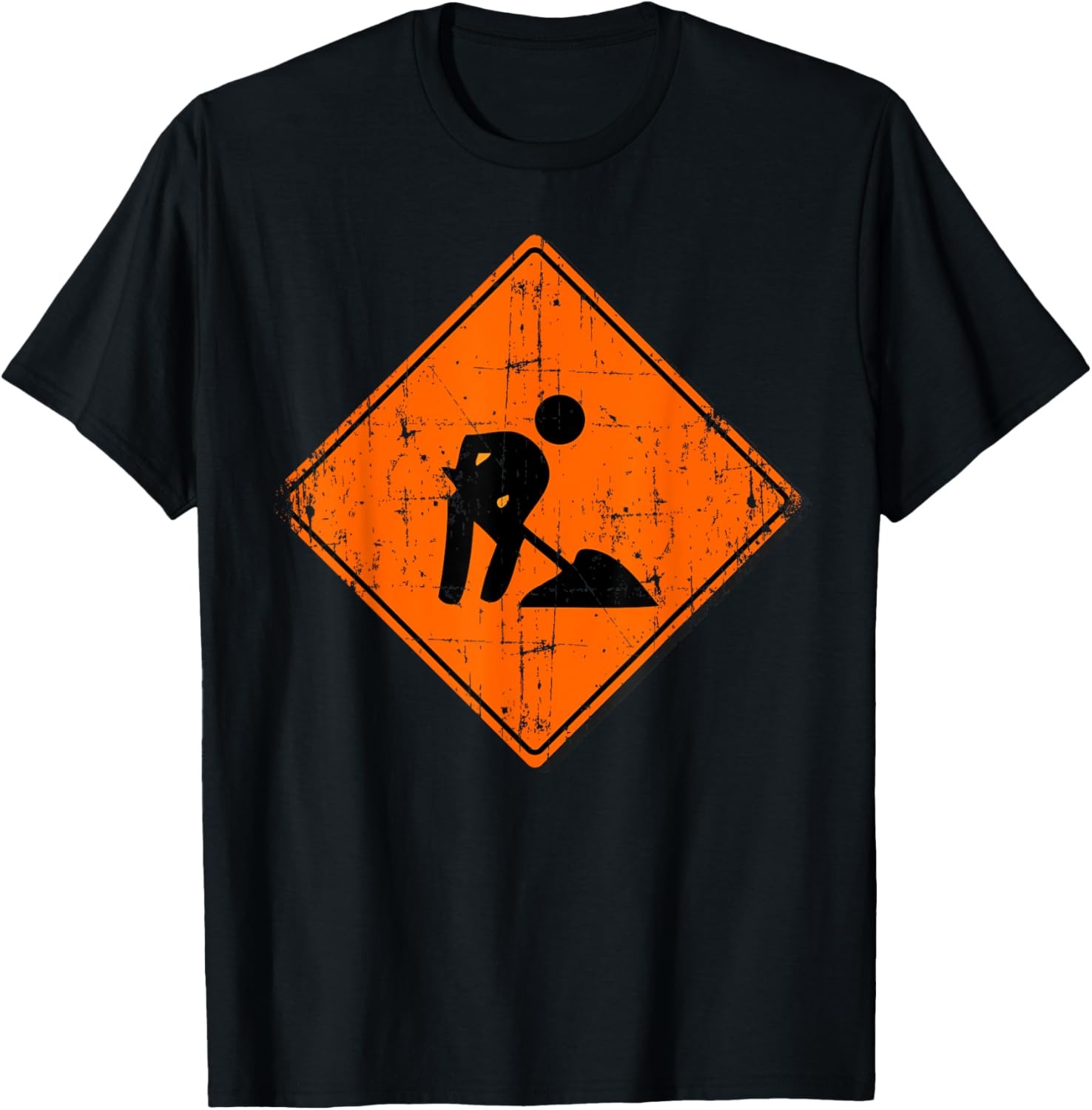 Men At Work Road Street Sign Funny Sarcastic Distressed T-Shirt