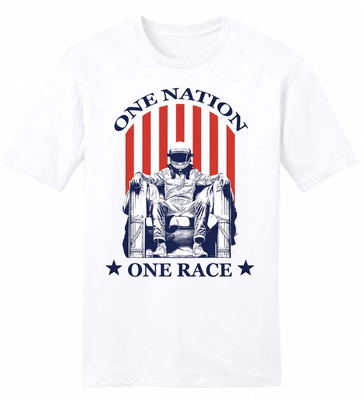 One Nation One Race T-Shirt Racing Helmet Graphic Tee