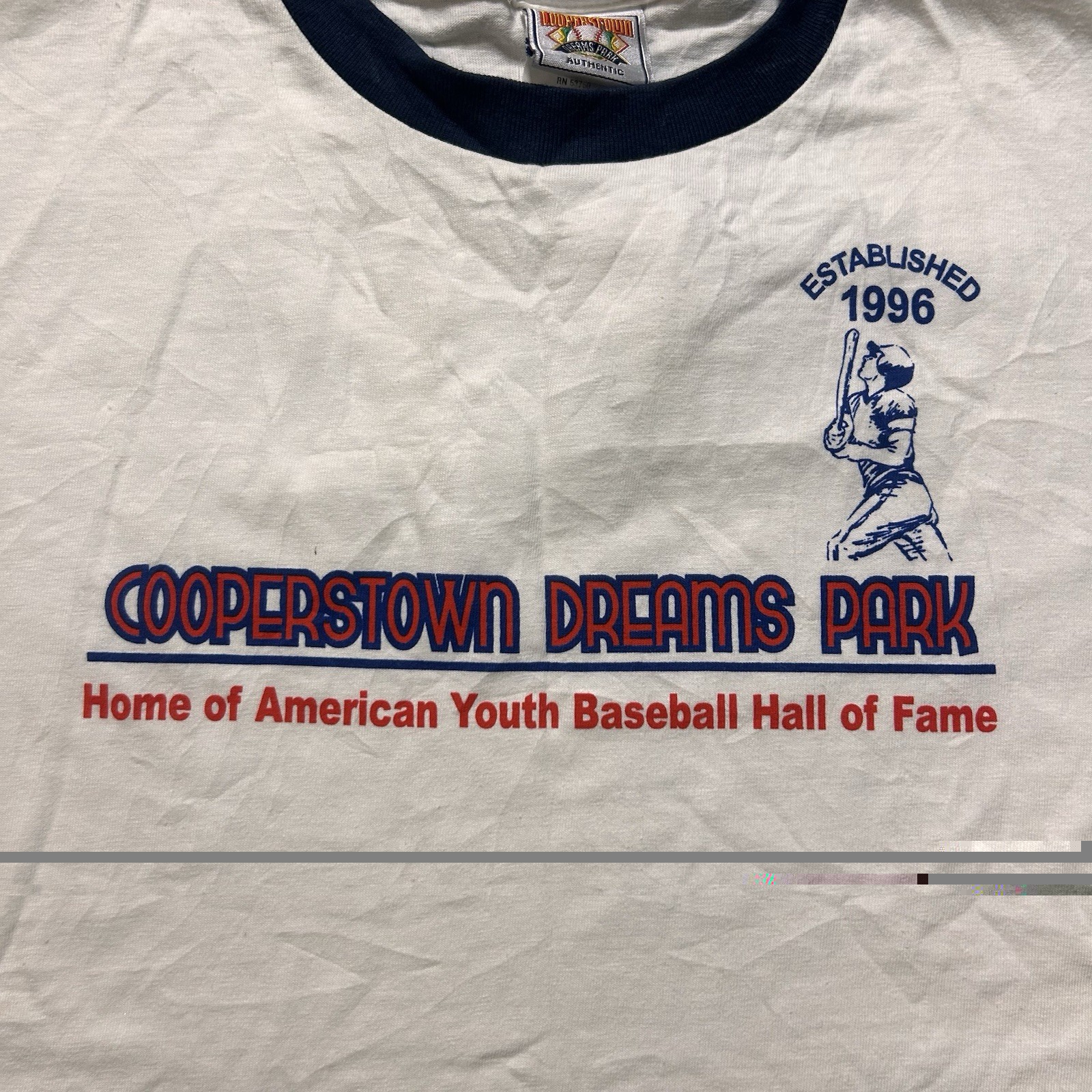 VTG 90s/00s Cooperstown Dreams Park Ringer Large T-Shirt White Men’s Baseball