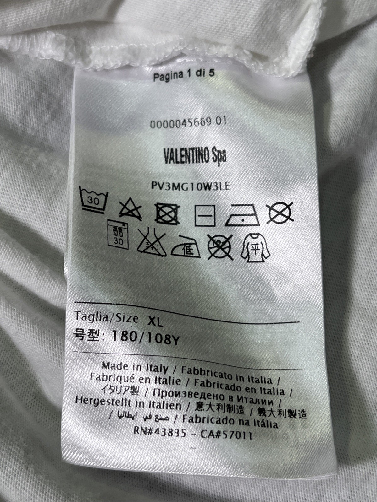 RARE AUTHENTIC VALENTINO I NEED MORE SPACE TSHIRT MENS XL Made In Italy $505