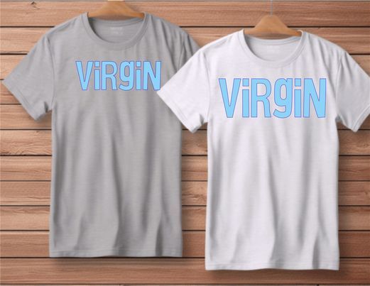 Virgin Funny Custom Shirt Gray or White S-4XL S M L XL XXL 2XL 3XL 4XL NEW