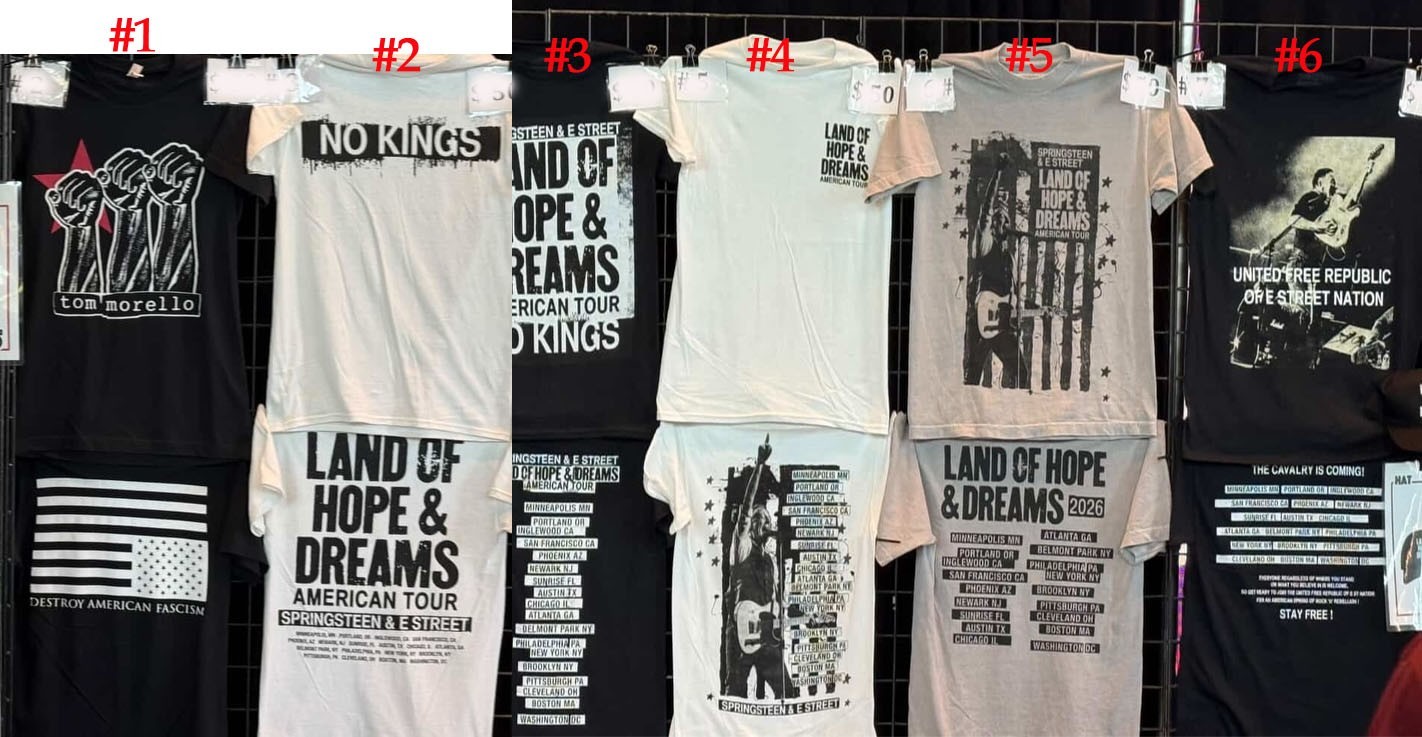Bruce Springsteen E Street Band 2026 Tour T-Shirt, Land Of Hope & Dreams, reprin