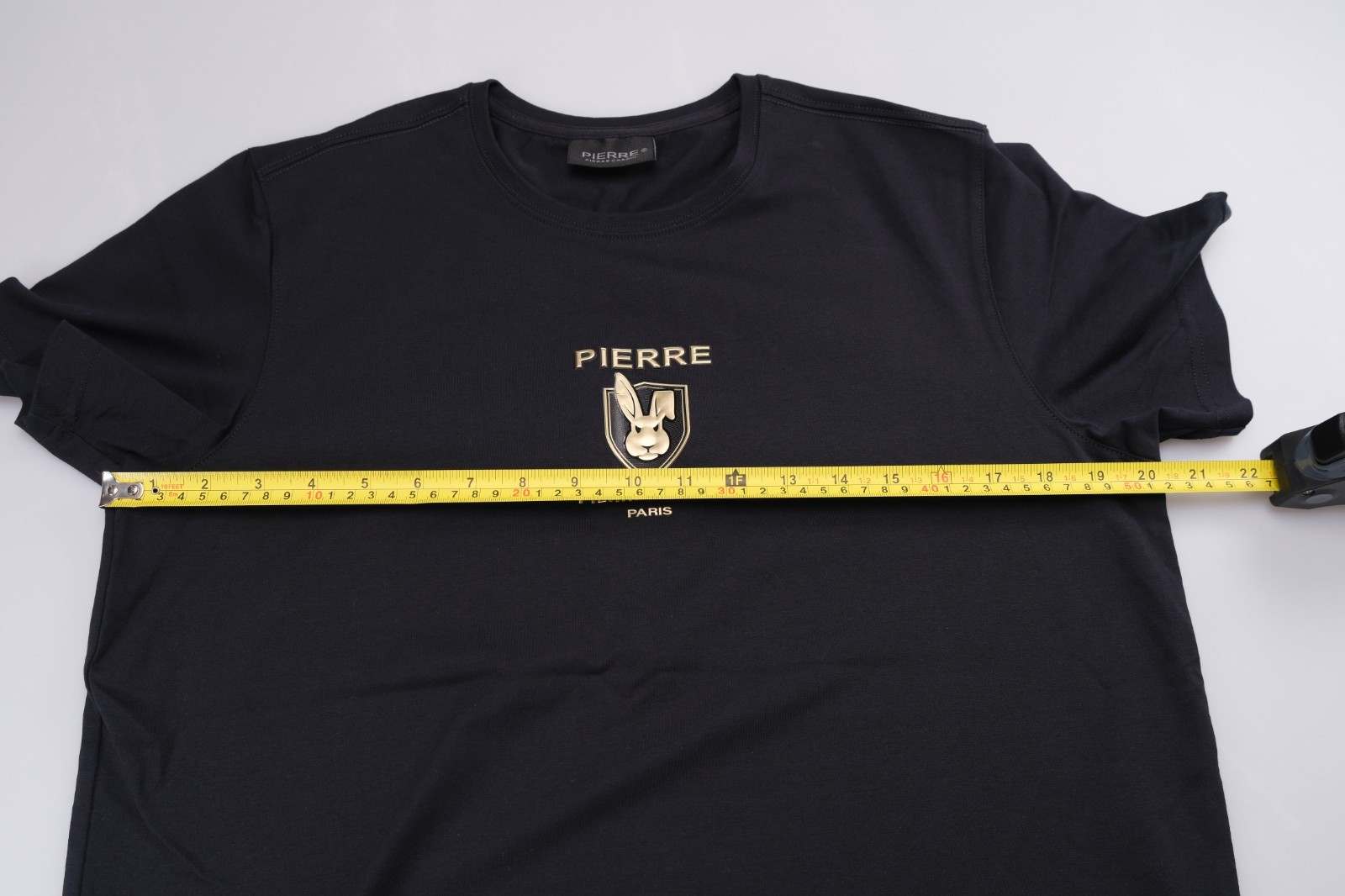 Pierre Cardin T Shirt Size M Extra Slim Fit Black Logo Stretch Cotton Elastane
