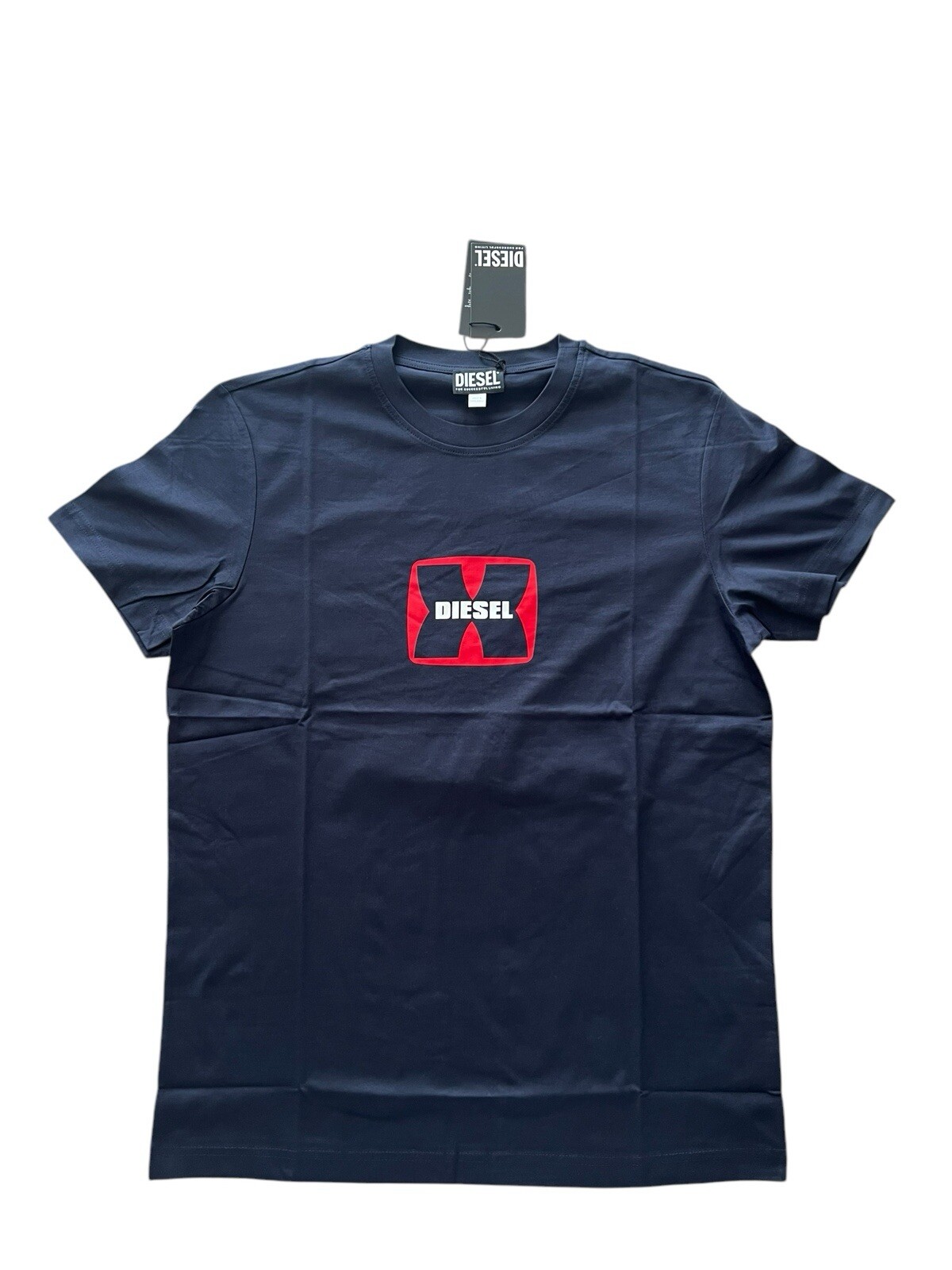 Diesel T-Diegor K47 Logo T-Shirt Midnight Blue Cotton Men’s $65 Size S