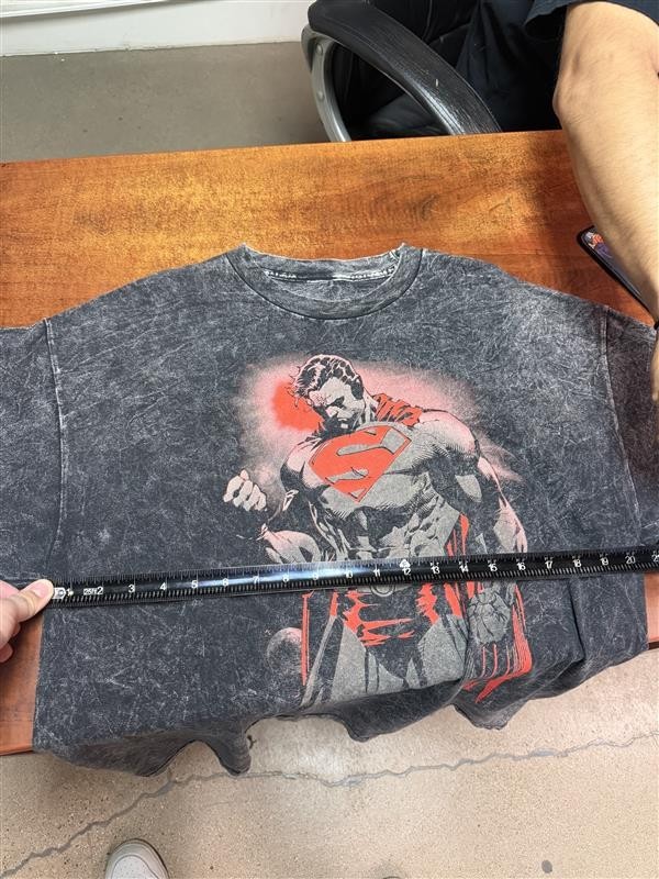 🔥 Superman DC Comics Acid Wash Graphic Tee L 2010s Streetwear Hero