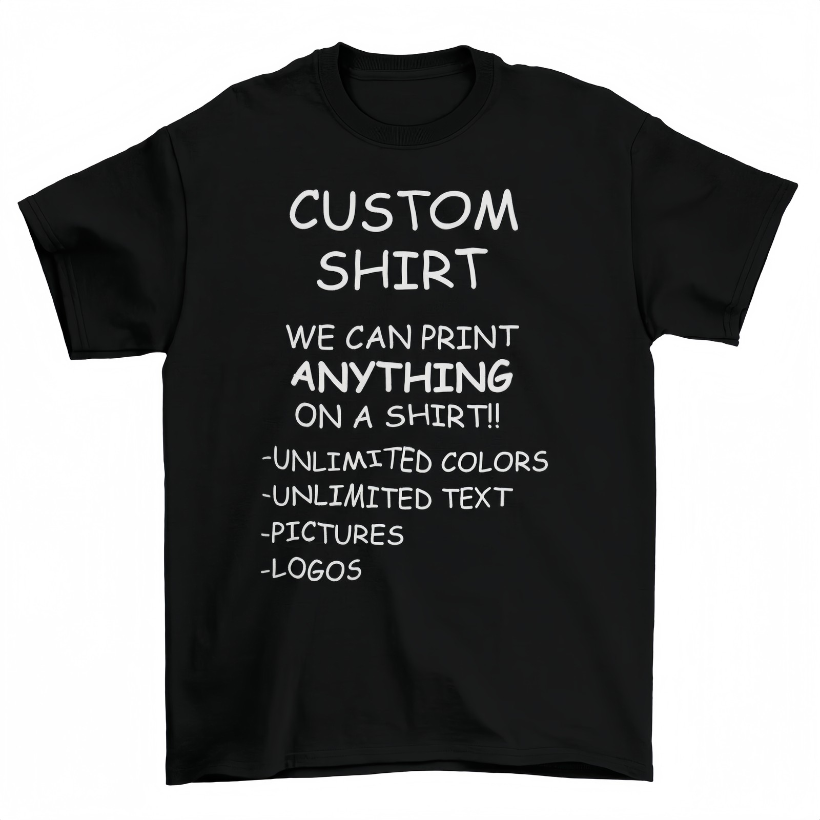 Personalized Custom T-Shirt Printing with your photo, text, logo, anything New