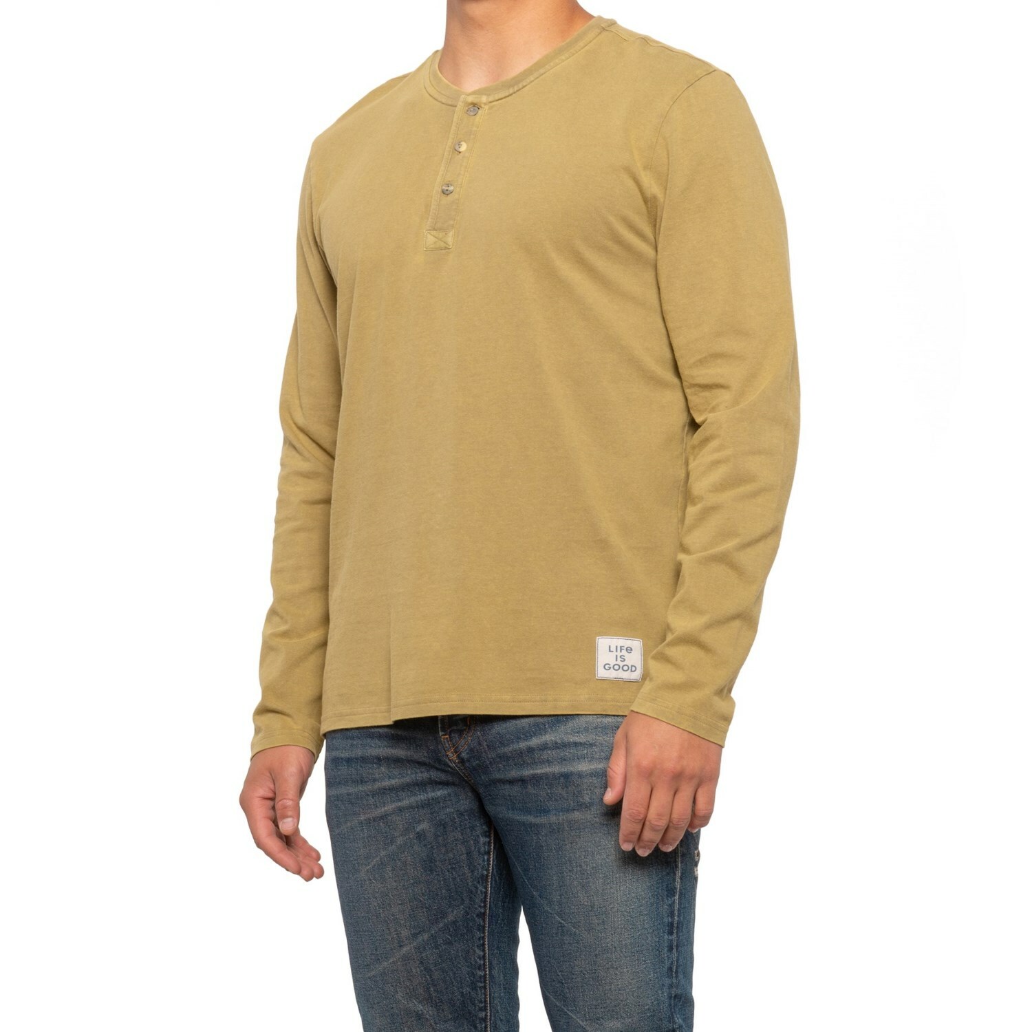 NWT Men’s Life is Good Fatigue Green LS Henley Shirt
