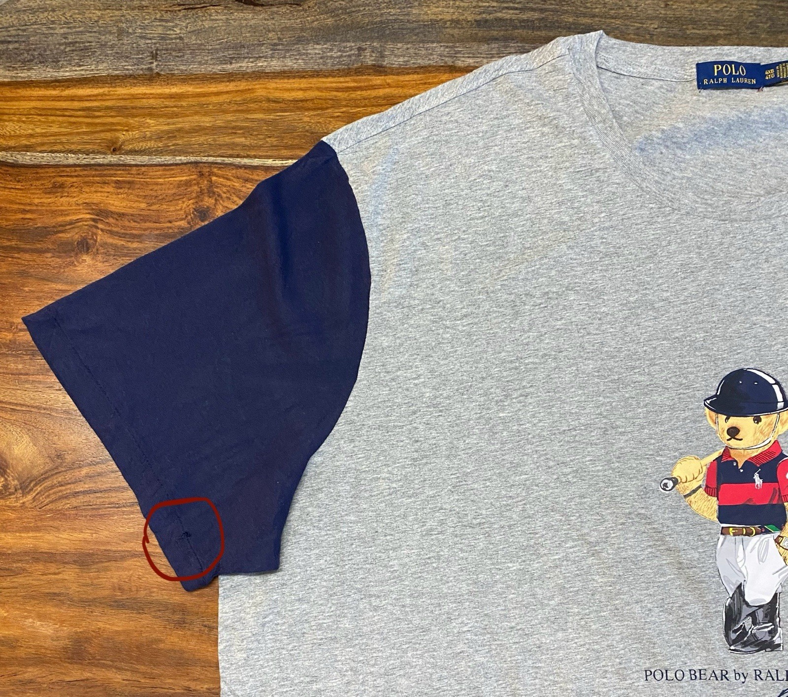 Polo Ralph Lauren Polo Player Bear T-Shirt Gray Big & Tall Men’s Size 4XB