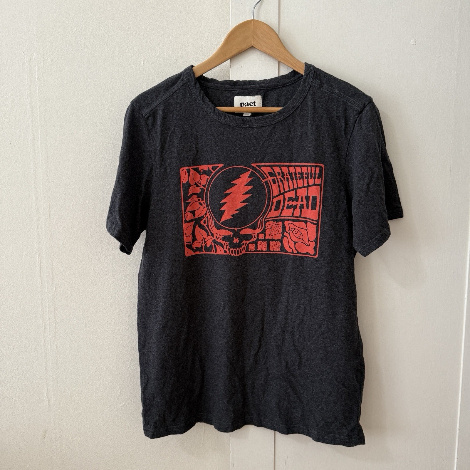 Pact Greatful Dead Mens 100% Organic Cotton Tee T Shirt SZ M Sustainable Graphic