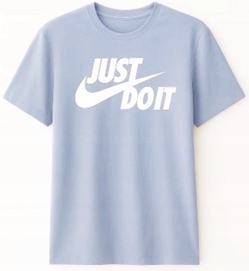 Nike Mens Just Do It Swoosh Logo T-Shirt Light Sky Blue White DX1989 548