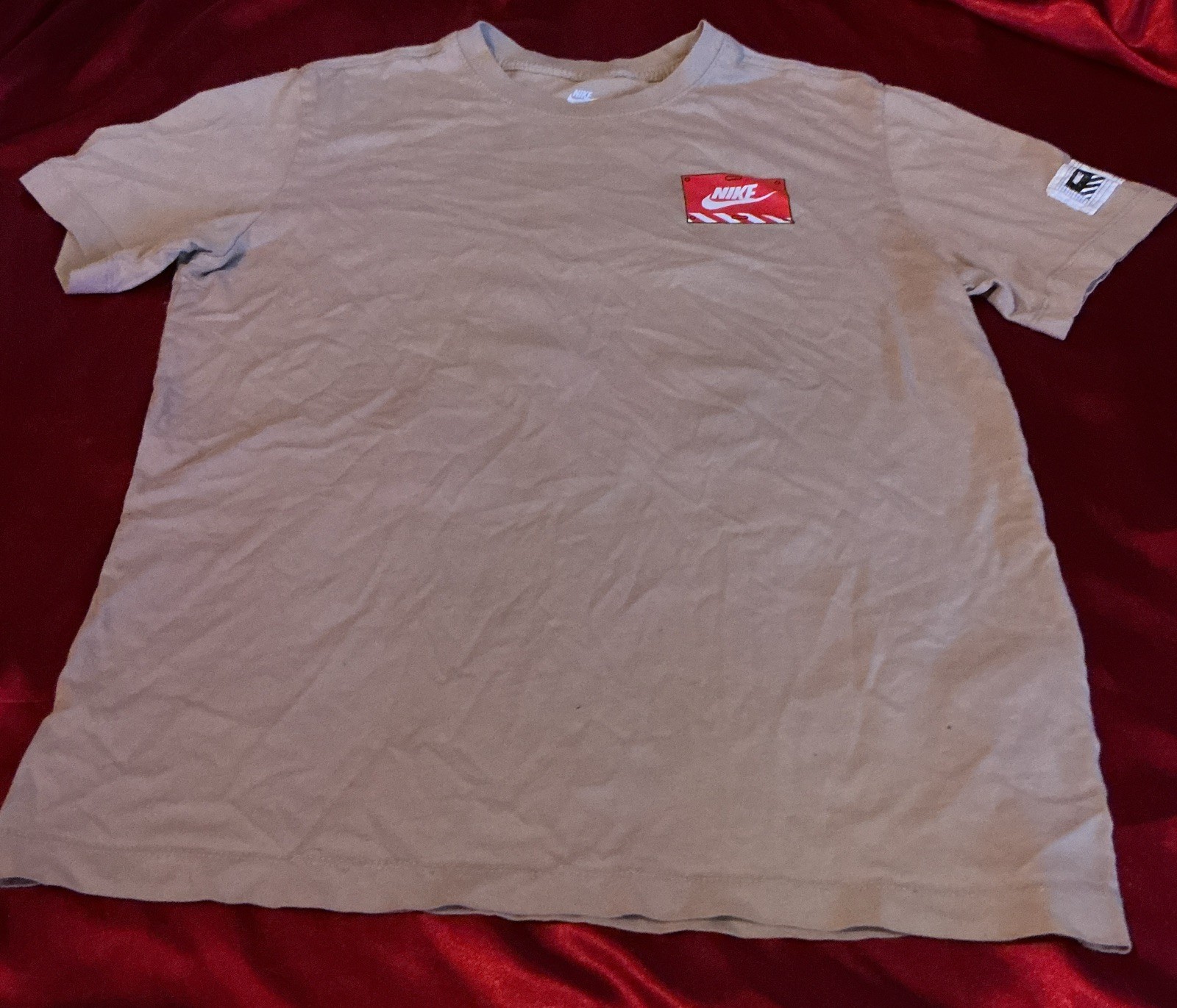 Nike The Nike Tee Men’s Beige Robot Graphic Print Crew Neck T-Shirt Size M