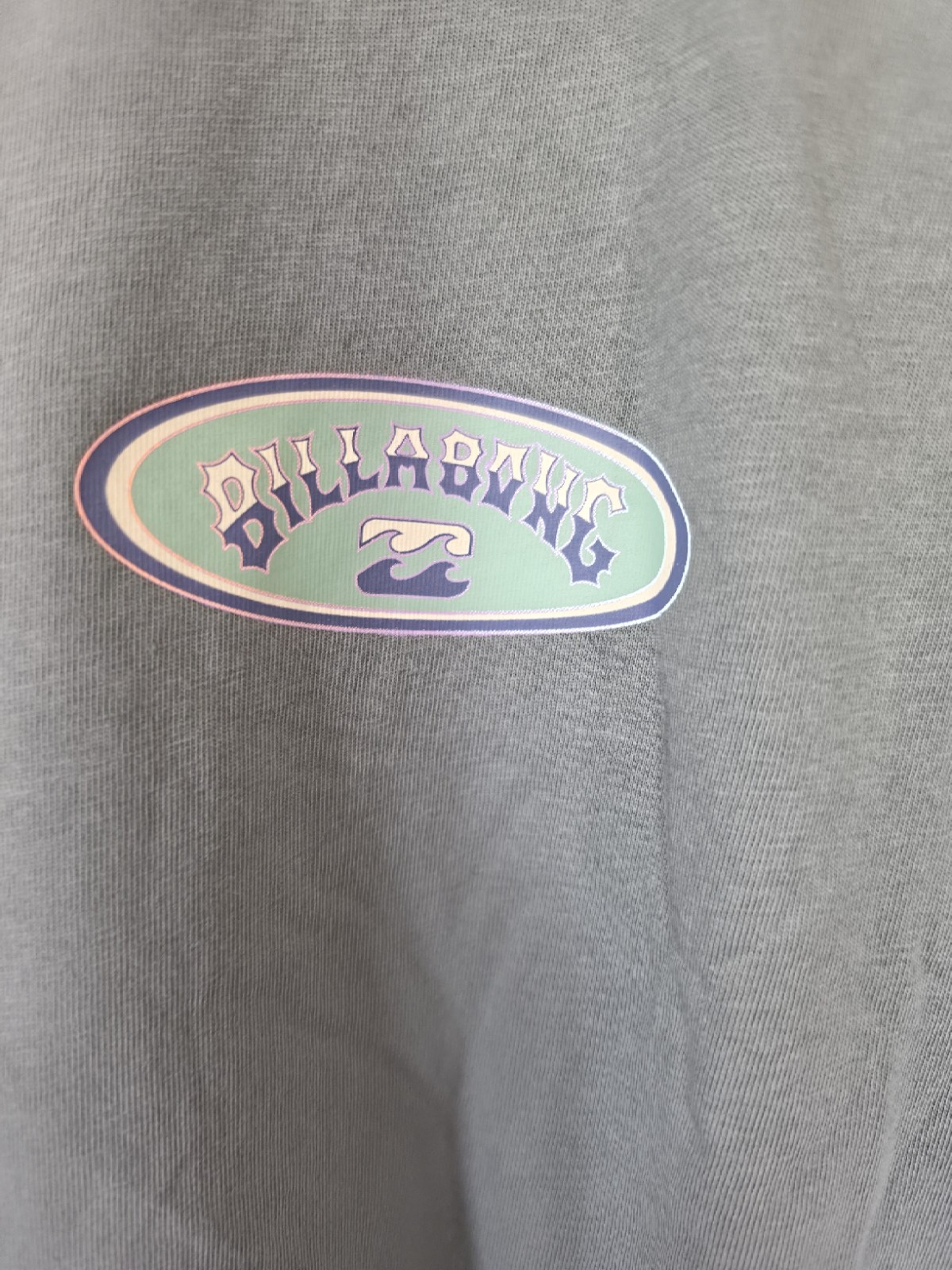 Billabong Men’s Wave Washed OG Graphic Logo Gray Cotton Crew Tee S
