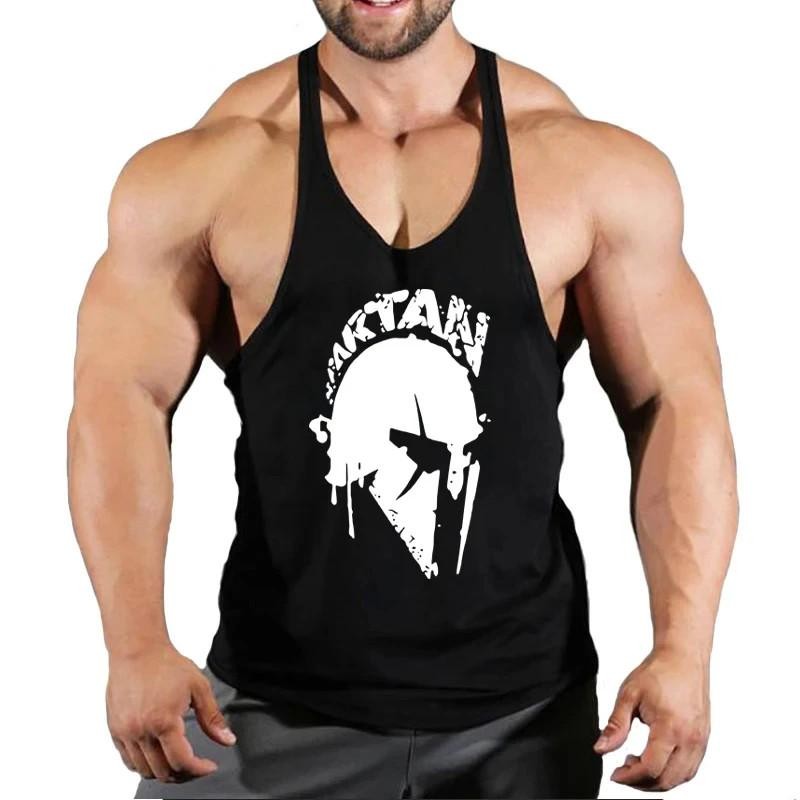 Men Tank Top Bodybuilding Gym Workout Fitness Cotton Sleeveless Stringer Vest