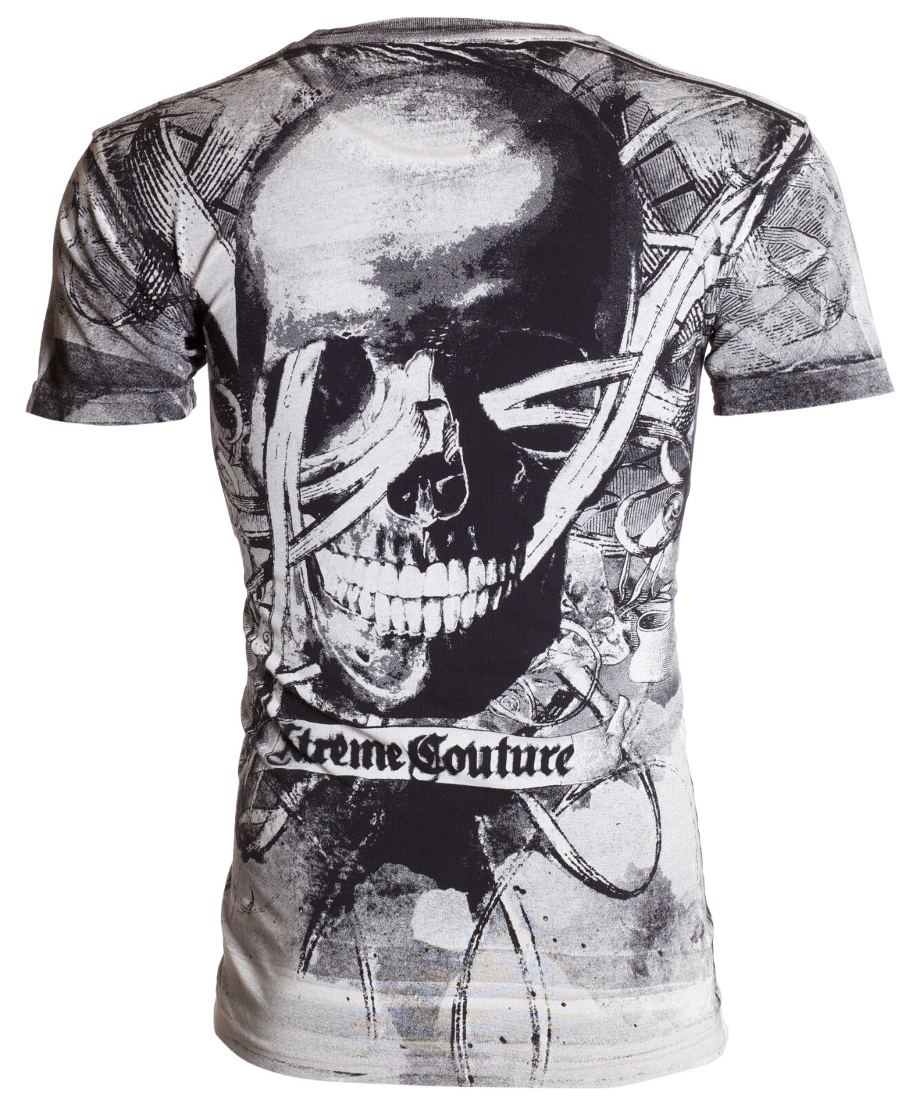 XTREME COUTURE by AFFLICTION Black CROSSED OUT Short Sleeve Slim Fit T-shirt NWT
