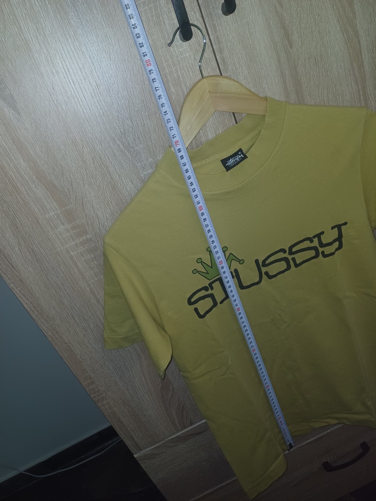 Vintage Early 90’s Stussy Crown Logo T-Shirt Mustard Single Stitch Black Tag
