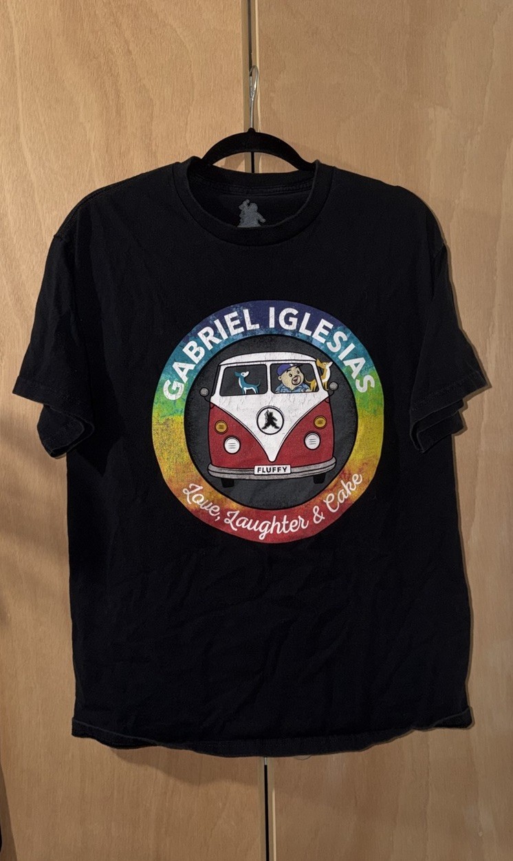 Gabriel Iglesias Love Laughter Cake Stand-Up Tour Men’s XL Black Shirt