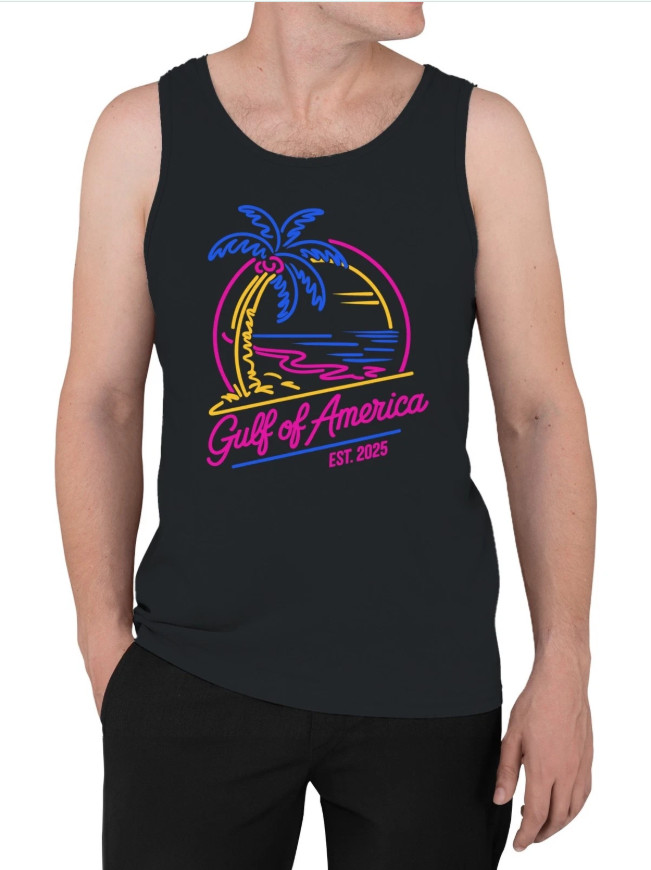 Neon Tropical Paradise Illustration Men’s Tank Top