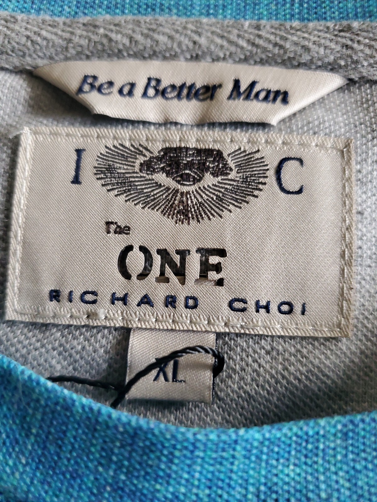 RICHARD CHOI The One NEW Crew Neck Digital Print Aqua S/S TShirt SZ XL