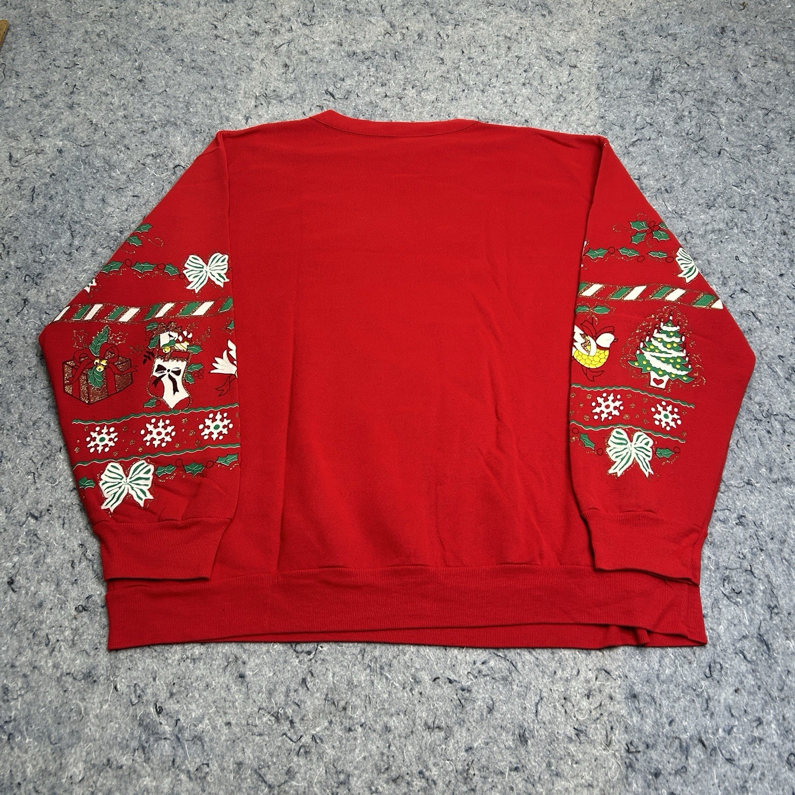 Vintage Holiday Time Christmas Sweatshirt USA Teddy Bears XL Red Ugly Sweater