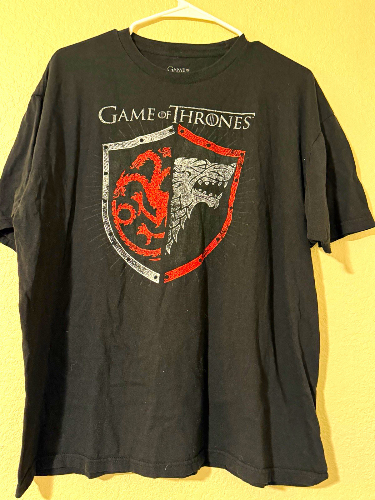 Game of Thrones Men’s Black Graphic Logo Crew Neck Short Sleeve Cotton Knit XL