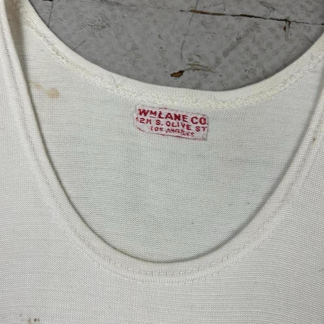 Vintage 30s 40s Cotton Sleeveless Jersey HP Orange and White Tank Top Shirt