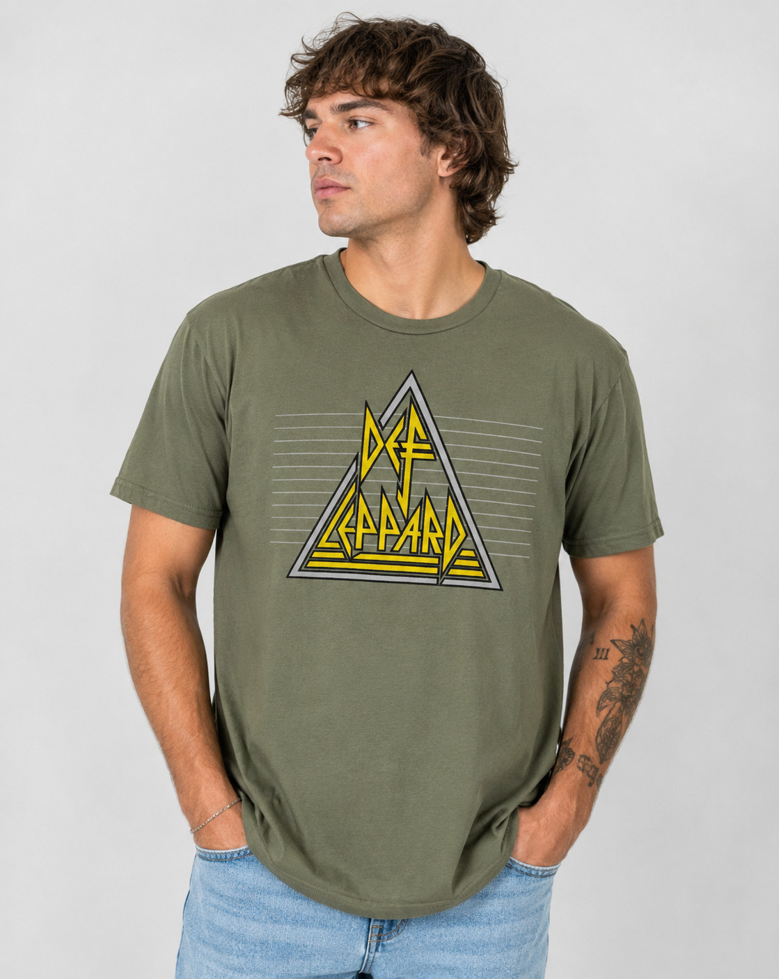 Def Leppard 2024 Official Licensed Graphic Tee Shirt Men’s LRG [L] Olive Green