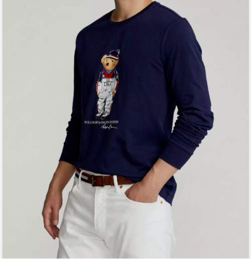 Polo Ralph Lauren Mens Navy Team USA Polo Bear Olympic T Tee Shirt Sweater NWT