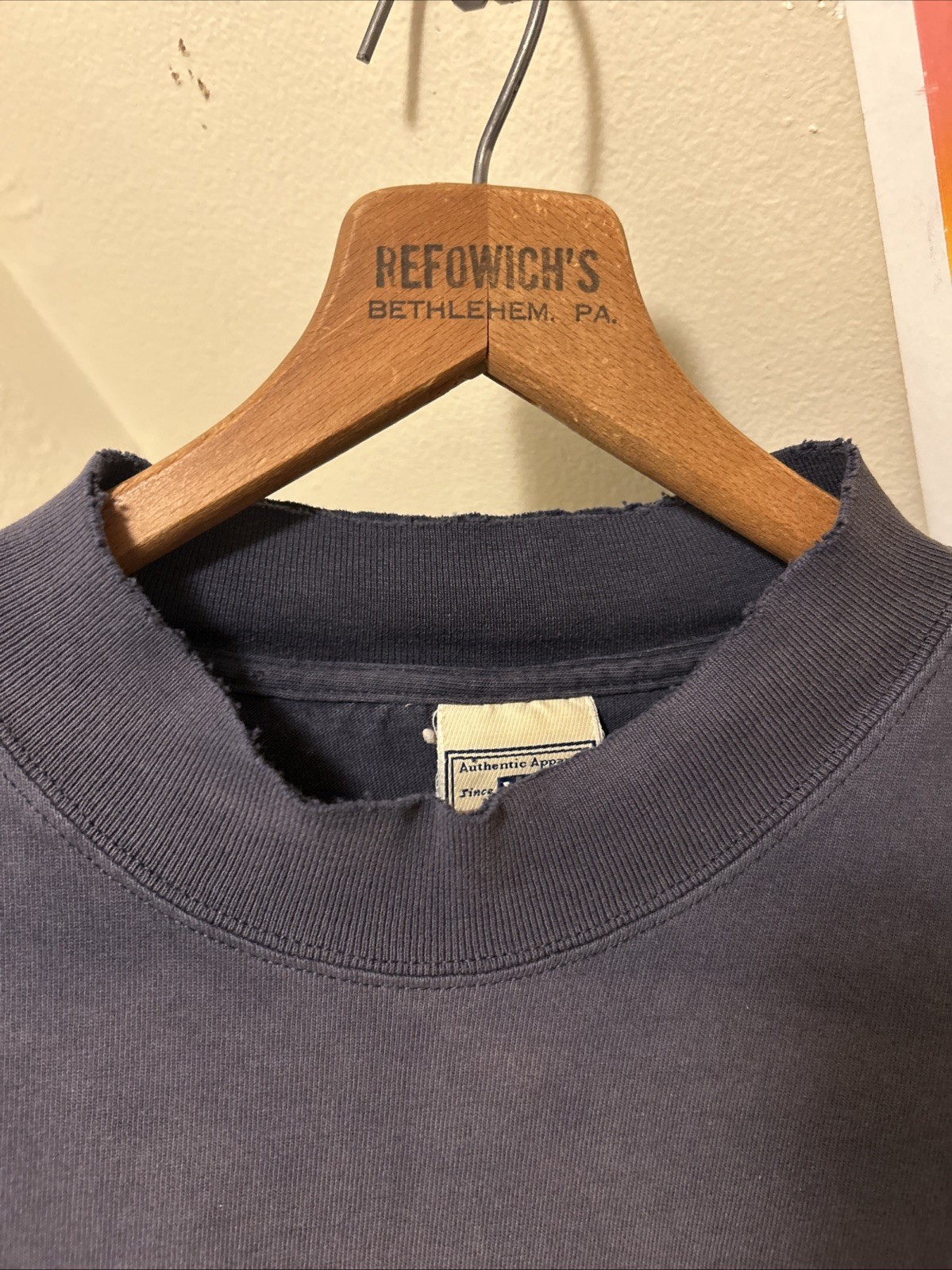 LEE vintage 90s SUN FADED Distressed Navy Long Sleeve GRUNGE Mock Neck Shirt XL
