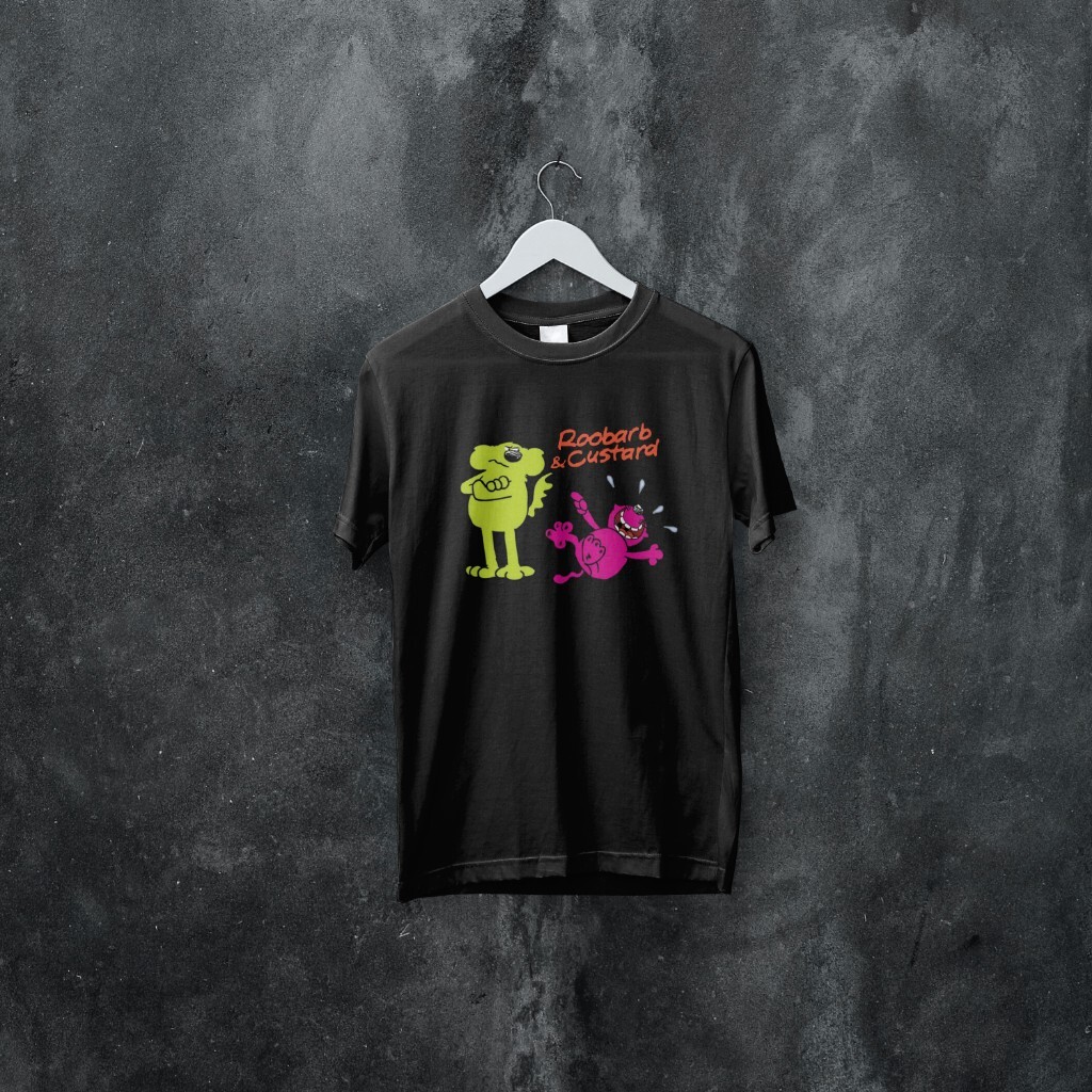 Roobarb & Custard British TV Show Cartoon Gift T Shirt Retro 70s 80s 90s Top Dog