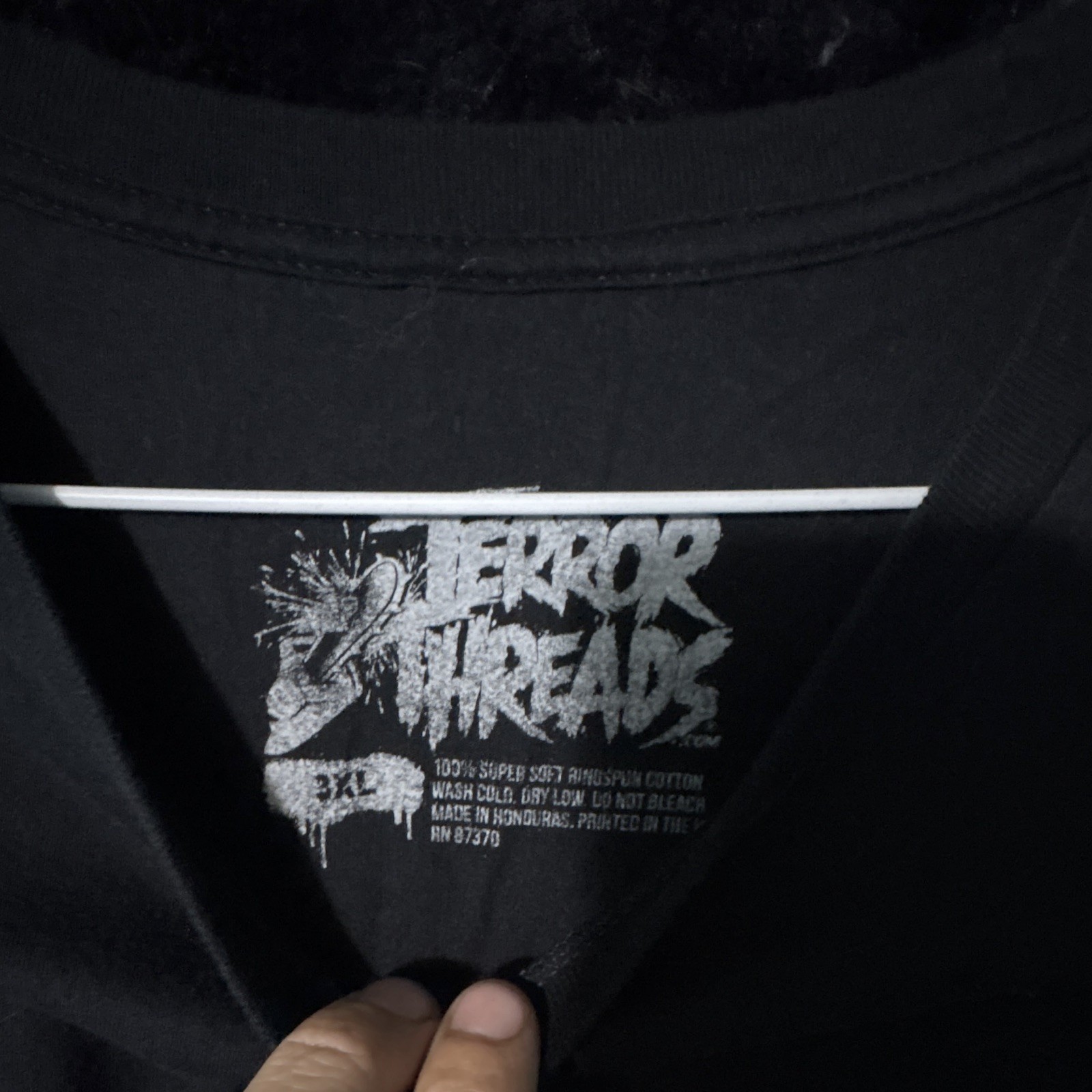 Terror Threads Men’s Black Halloween Skull Jack-o’-lantern Graphic T-Shirt 3XL