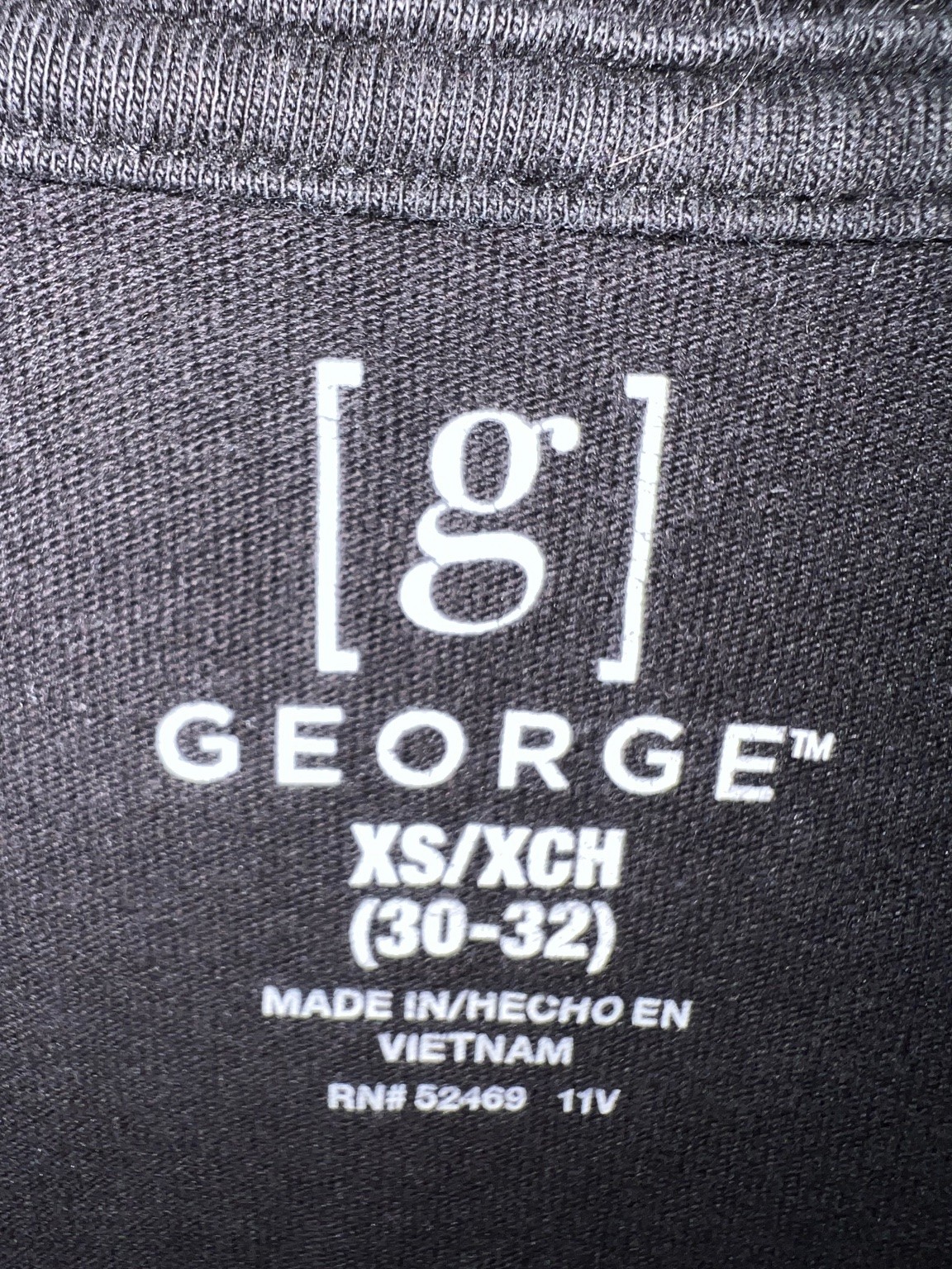 🍀 FLAW See Pics George Men’s Black XS (30-32) Long Sleeve Crew Neck T-Shirt!