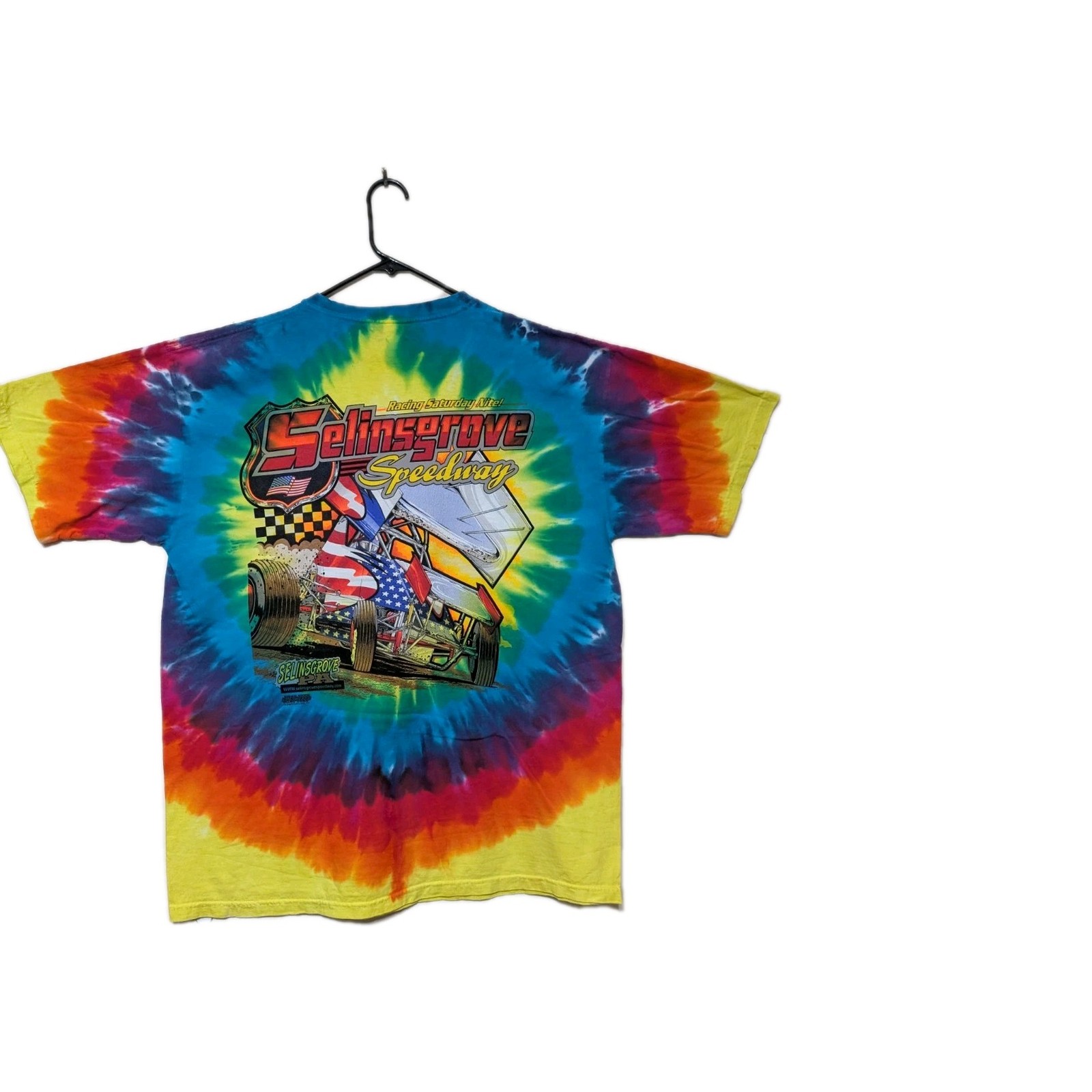 Liquid Blue Mens T-shirt Tie-dye 40th Anniversary Sprint Car CT AOP XL #4853