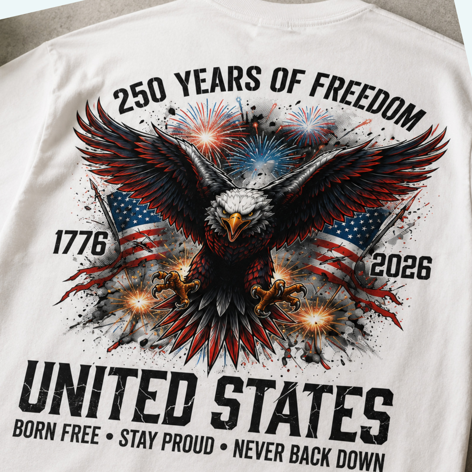 250 Years of Freedom Shirt Men USA We The People Patriotic Eagle July 4th(S-5XL)