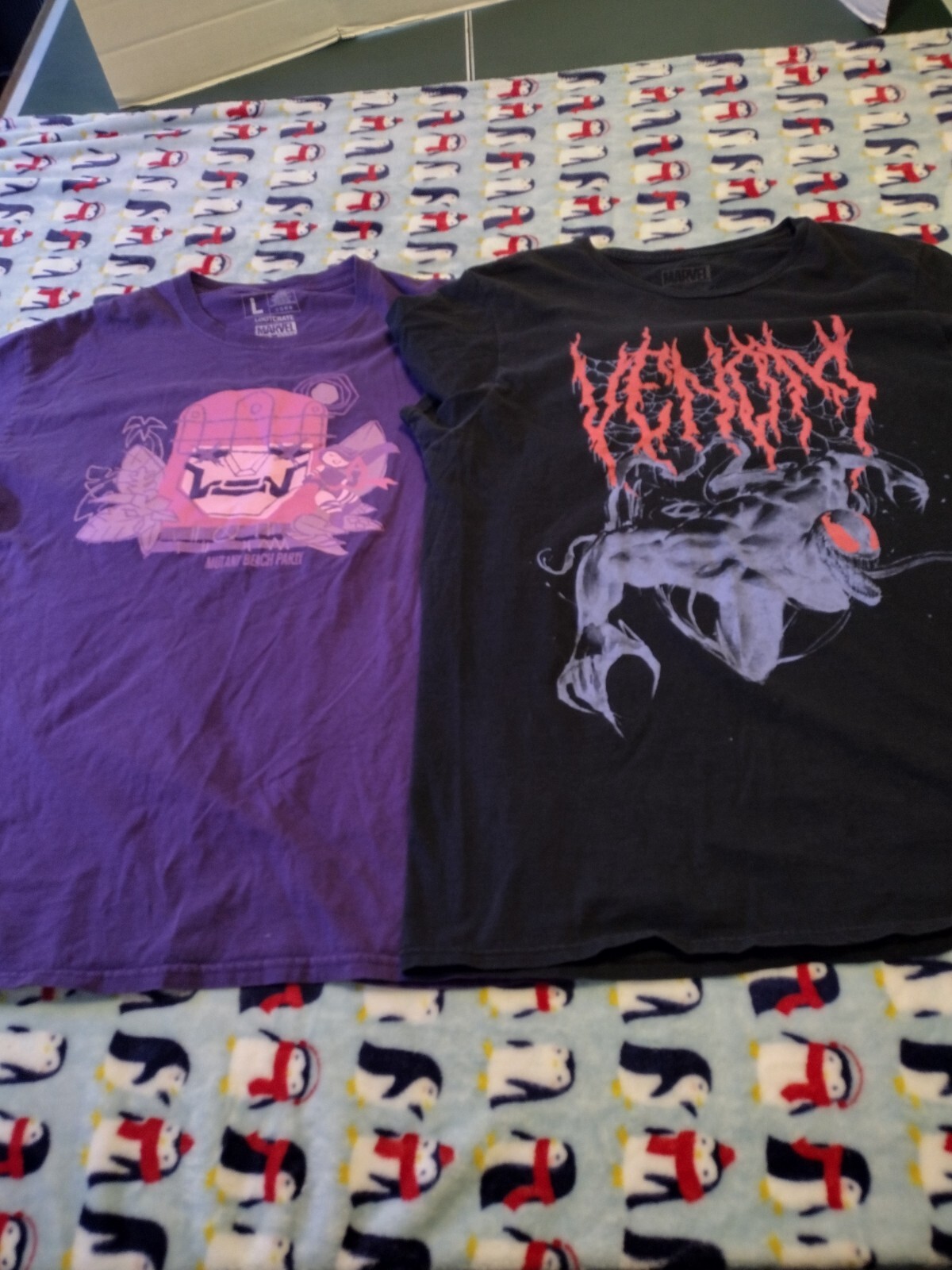 Lot Of 2 Large Marvel Venom X-Men Shirts. Used Very Good Condition Look At Pics