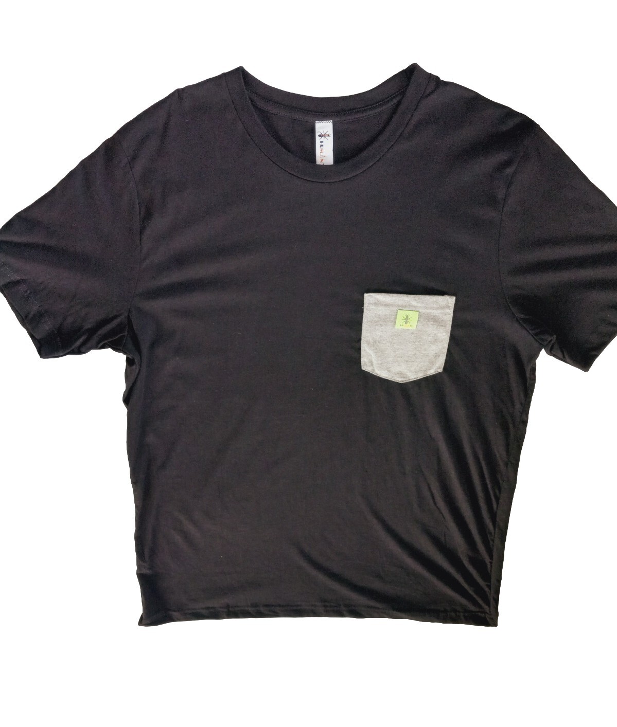 Humants Men’s Large Workwear Jersey Pocket Tee Dark Black Gray heather Cotton