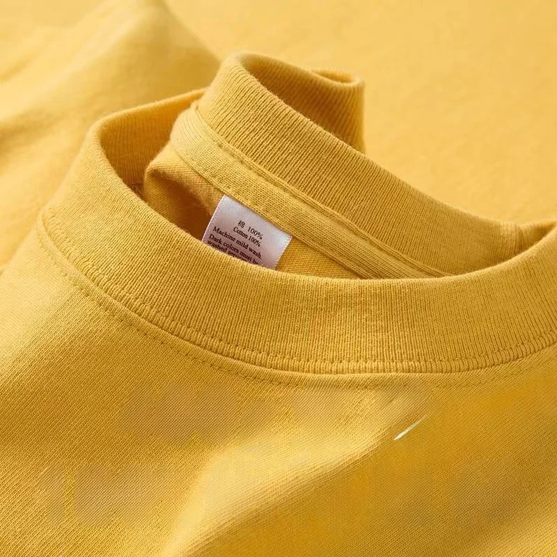 Unisex Heavyweight Pure Cotton Shirt Summer Loose Fit Breathable Casual Tee Gift