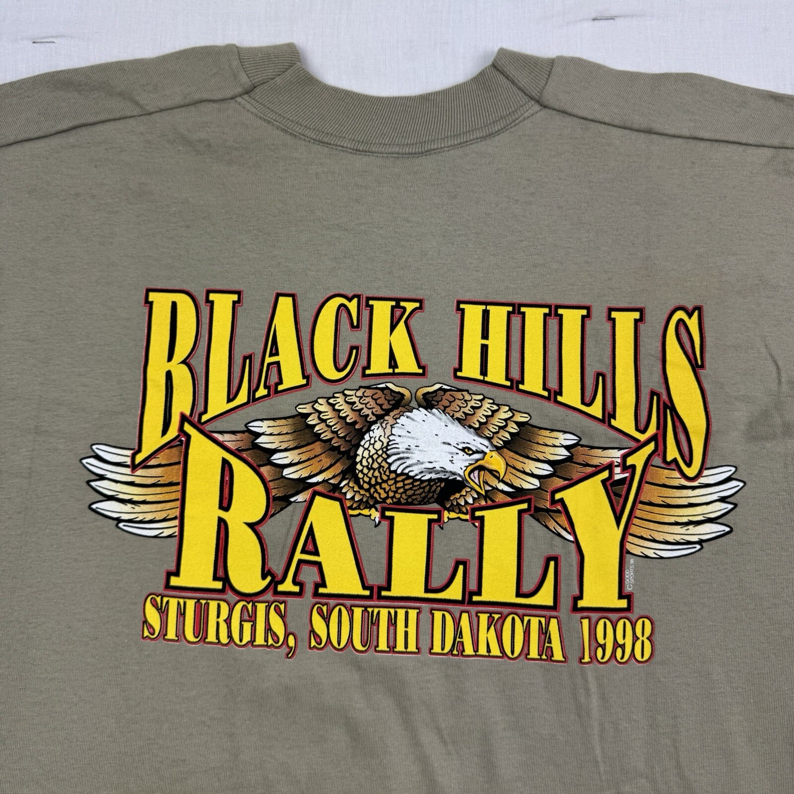Vintage Sturgis T Shirt Adult XL Tan Black Hills Biker Rally 1998 Motorcycle 90s