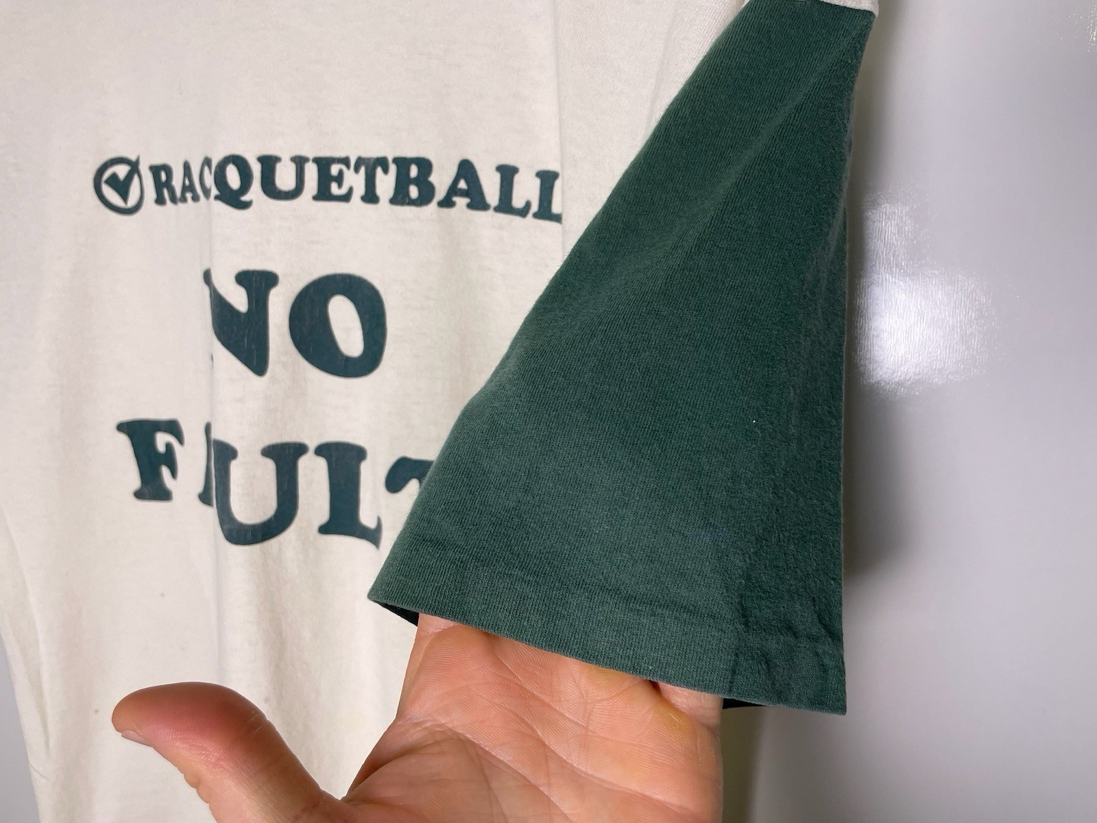 Vtg 90s Raquetball No Faults Color Block Single Stitch T-Shirt Size L